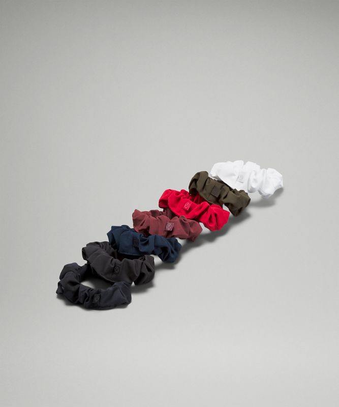 lululemon Women's Uplifting Scrunchies 7 Pack, Black/True Navy/Dark Olive/Red Merlot/Dark Red/White/Heritage 365 Camo Deep Coal Multi Size One Size