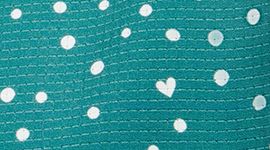 Nouveau Heart Scatter Dot Print Coconut Ivory Deep Marina