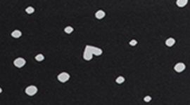 New Heart Scatter Dot Print White Black