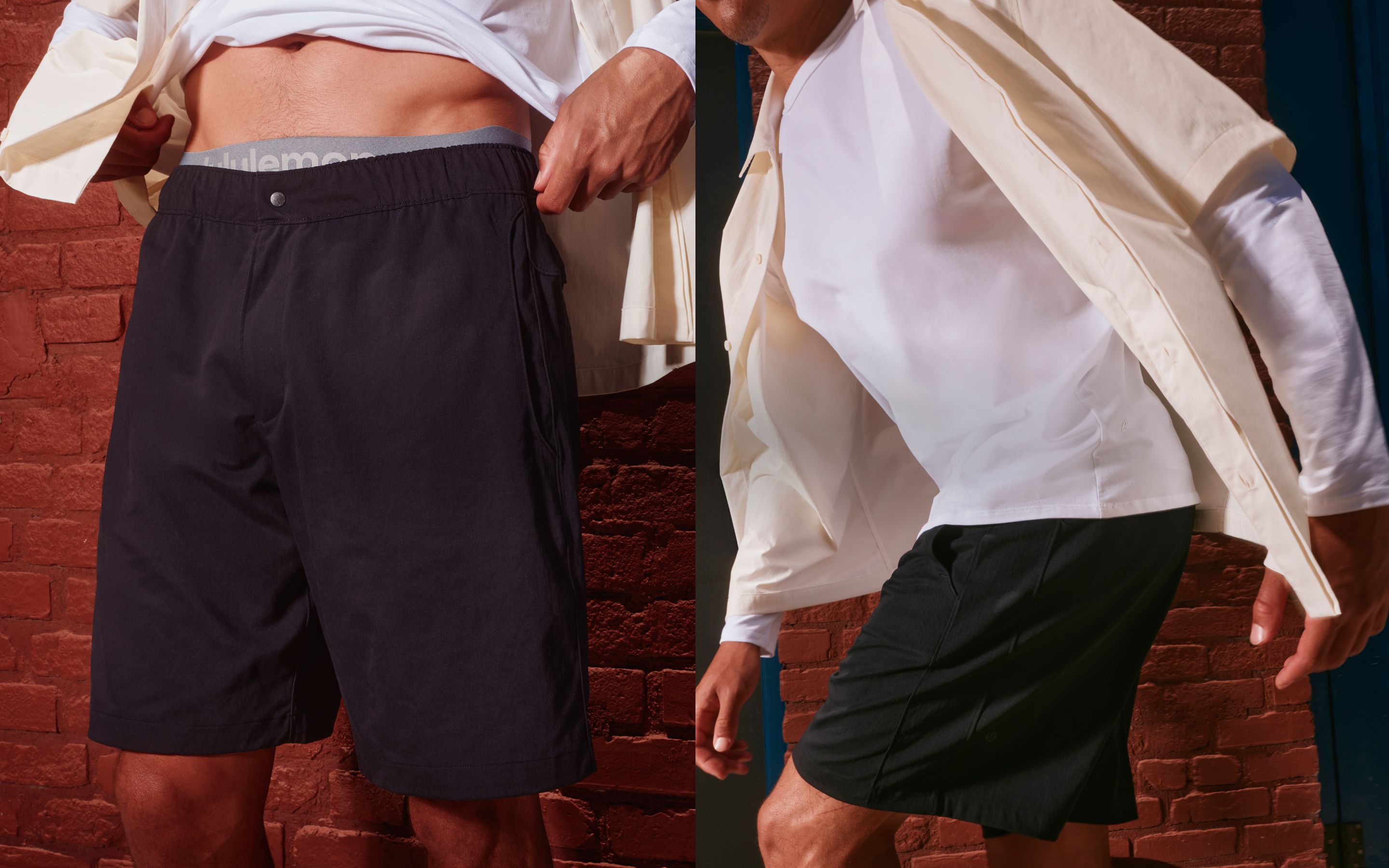 A person wearing the Unshaken Relaxed Pull-On Short 9" in Black.
