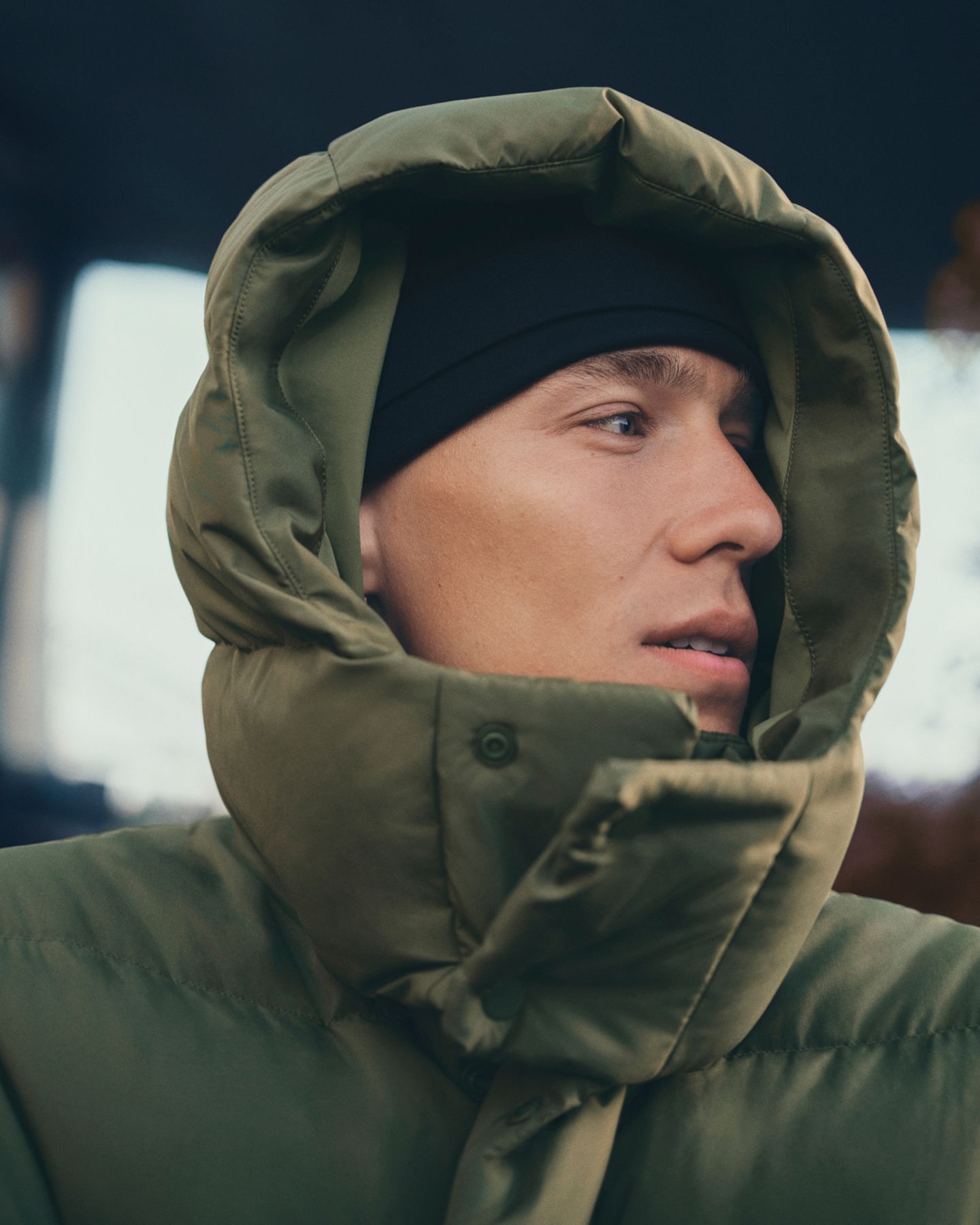 Marc Tortell, lululemon Ambassador, in the Wunder Puff™ Jacket in Sassy Sage.