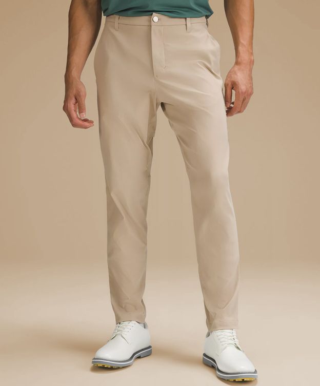 Men Cotton Pants Straight Leg Trousers Pockets Work Slim Summer