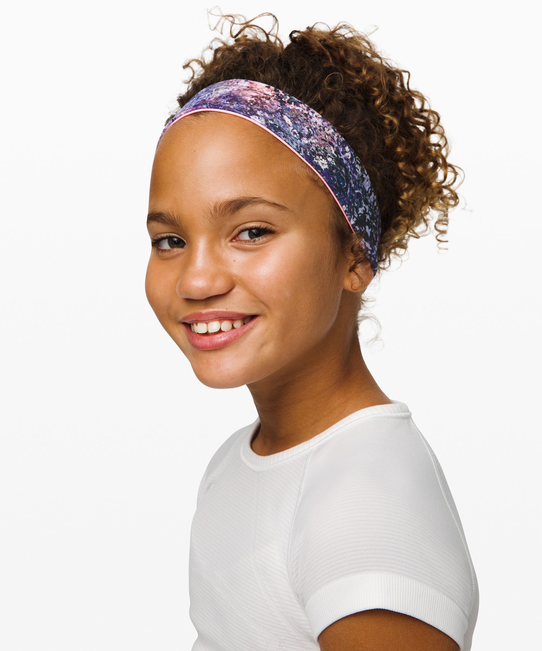 Lululemon Back 2 Back Headband*reversible - Girls In Speckled Fields Multi/bleached Coral