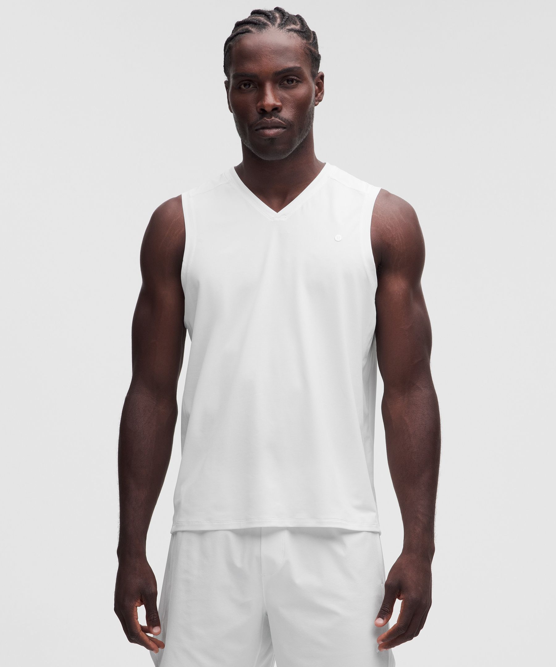 Pique Mesh-Panel Sleeveless Tennis Shirt