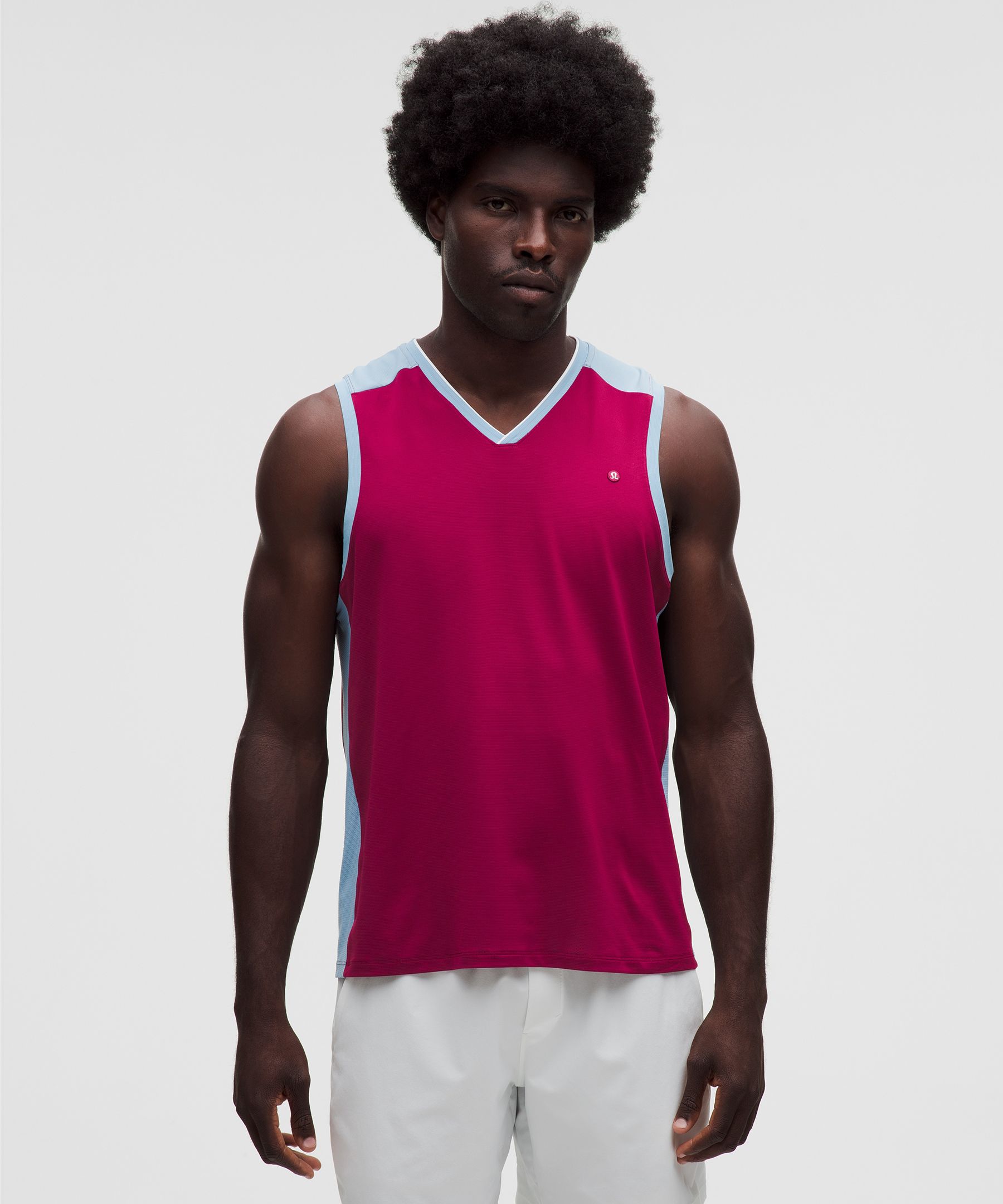 Pique Mesh-Panel Sleeveless Tennis Shirt