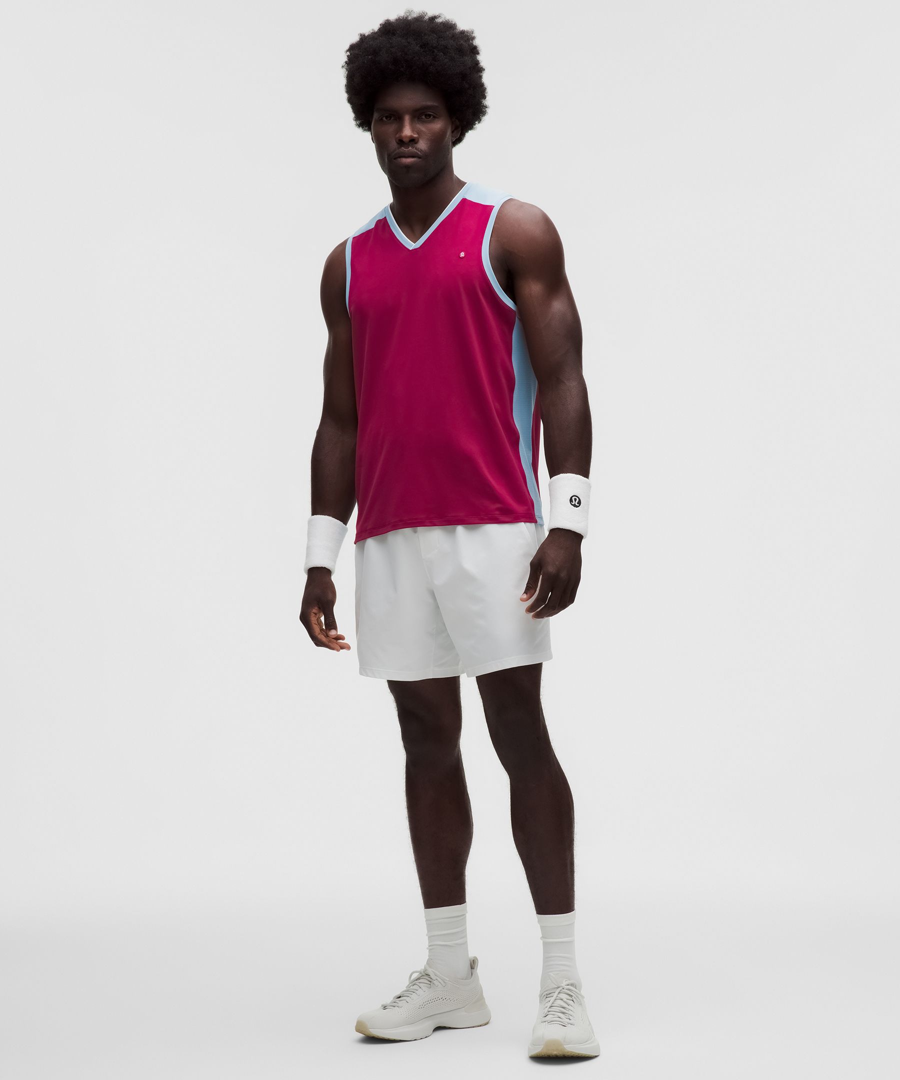 Pique Mesh-Panel Sleeveless Tennis Shirt