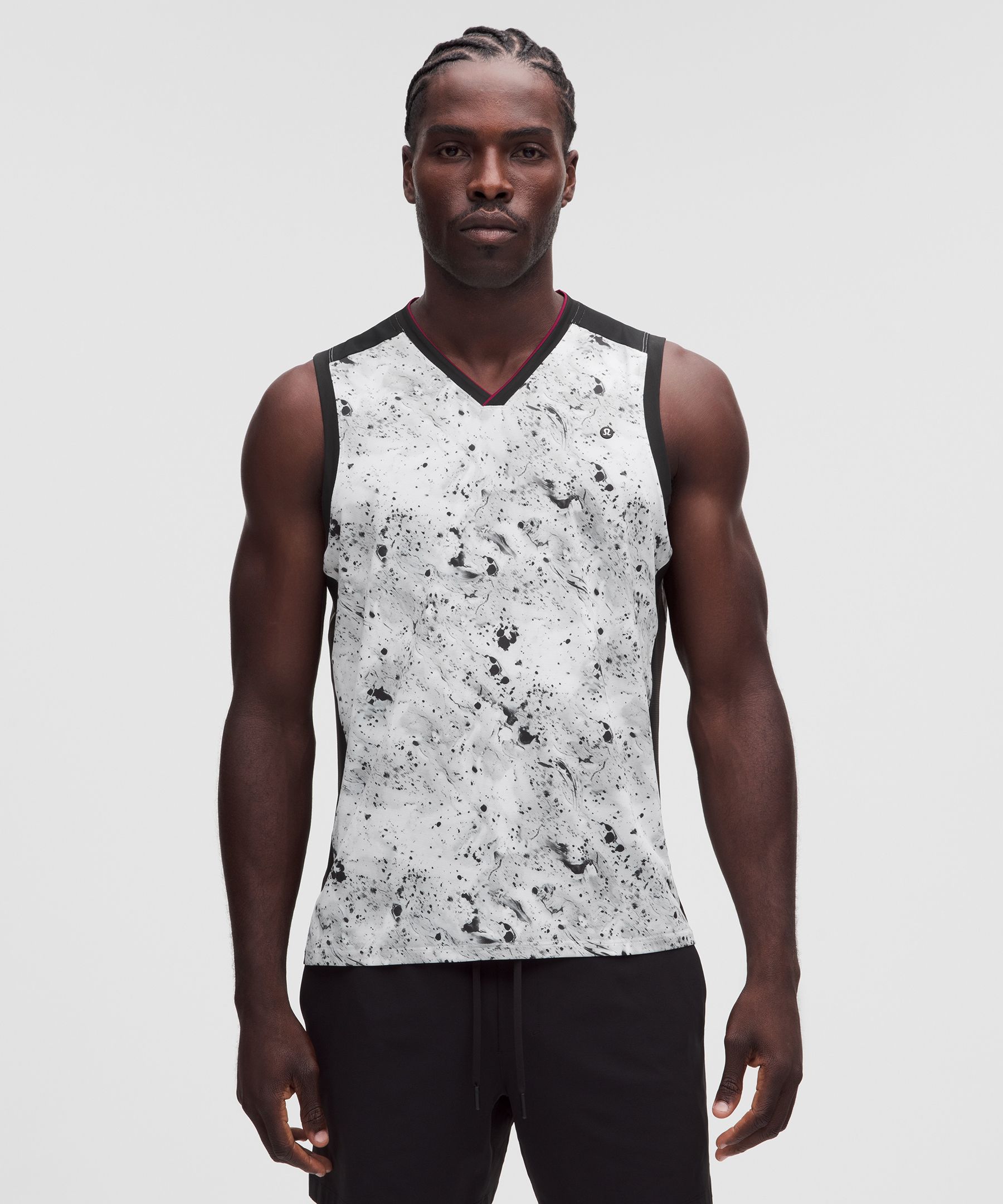 Pique Mesh-Panel Sleeveless Tennis Shirt