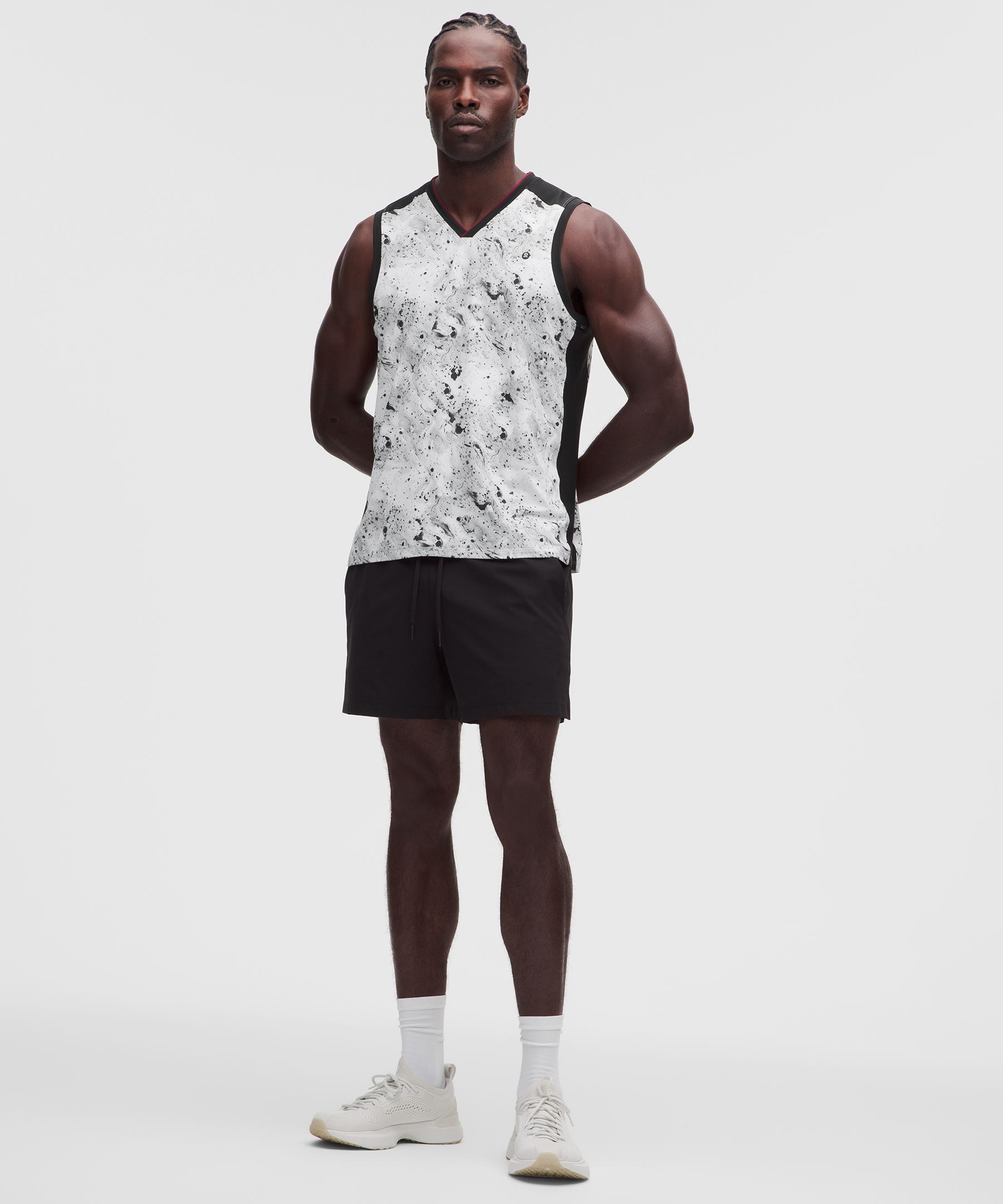 Pique Mesh-Panel Sleeveless Tennis Shirt