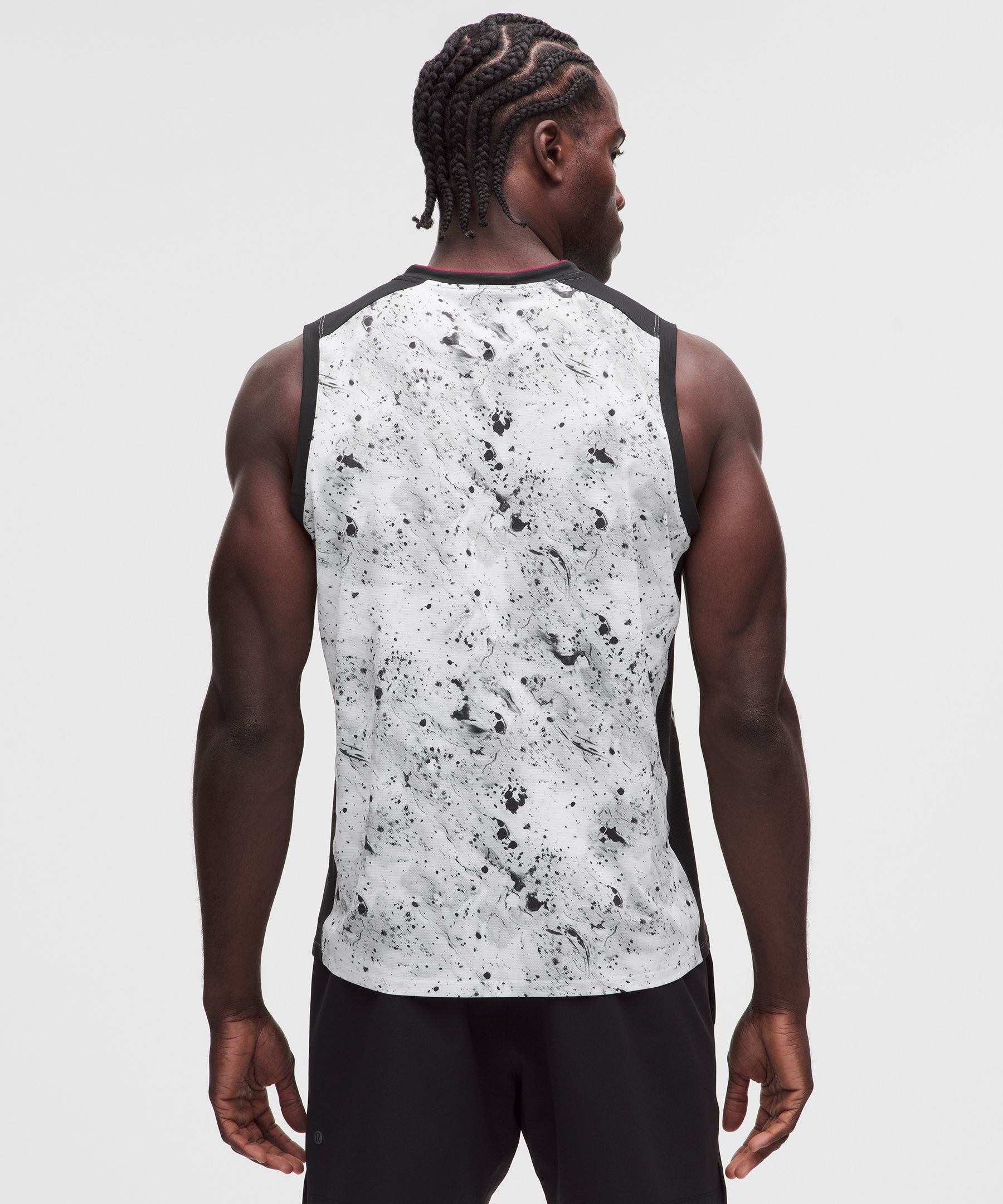 Pique Mesh-Panel Sleeveless Tennis Shirt