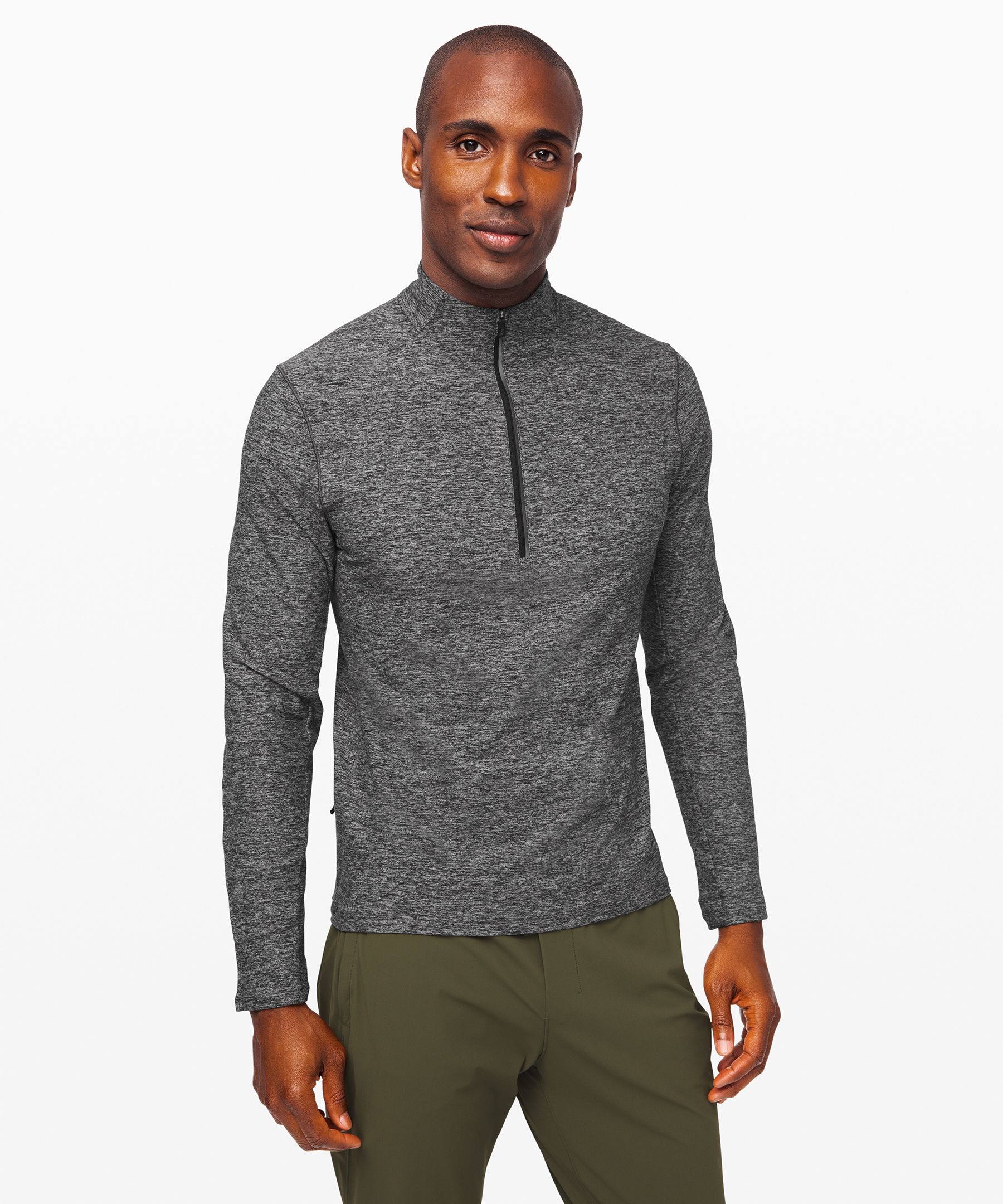 Lululemon Surge Warm 1/2 Zip In Grey