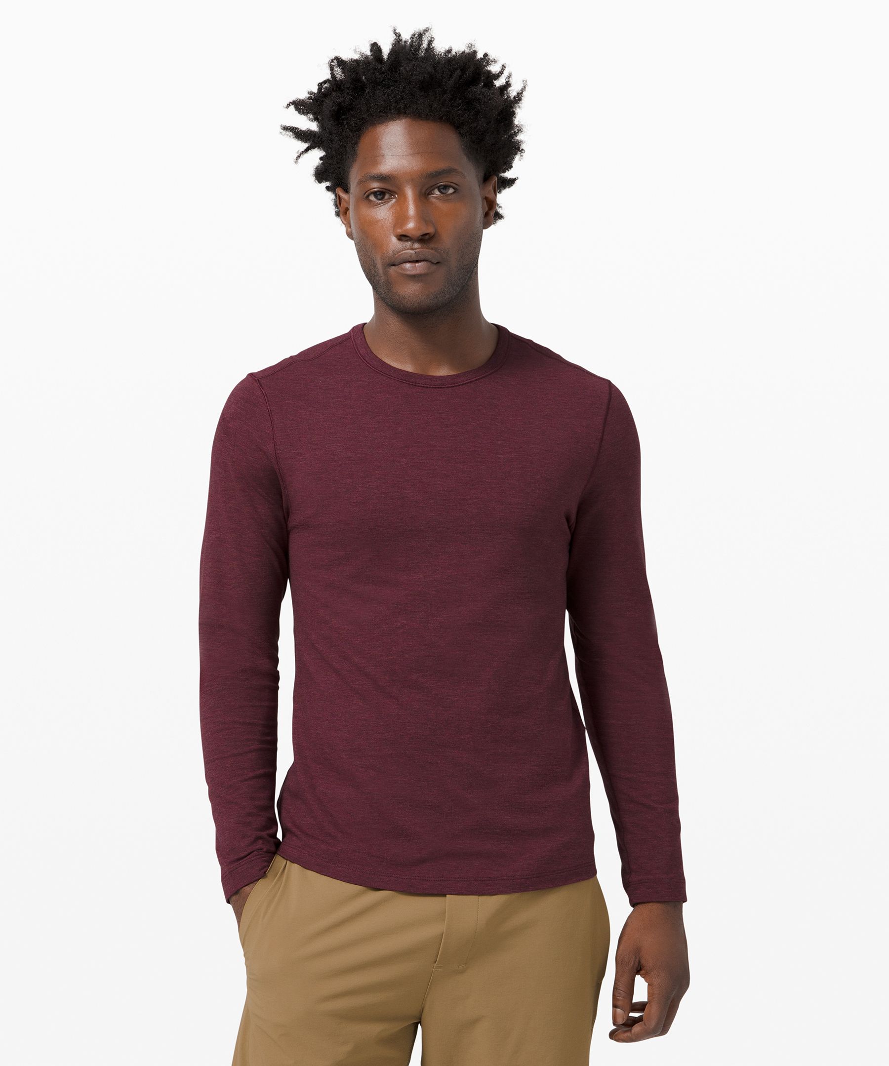 Lululemon 5 Year Basic Long Sleeve In Burgundy