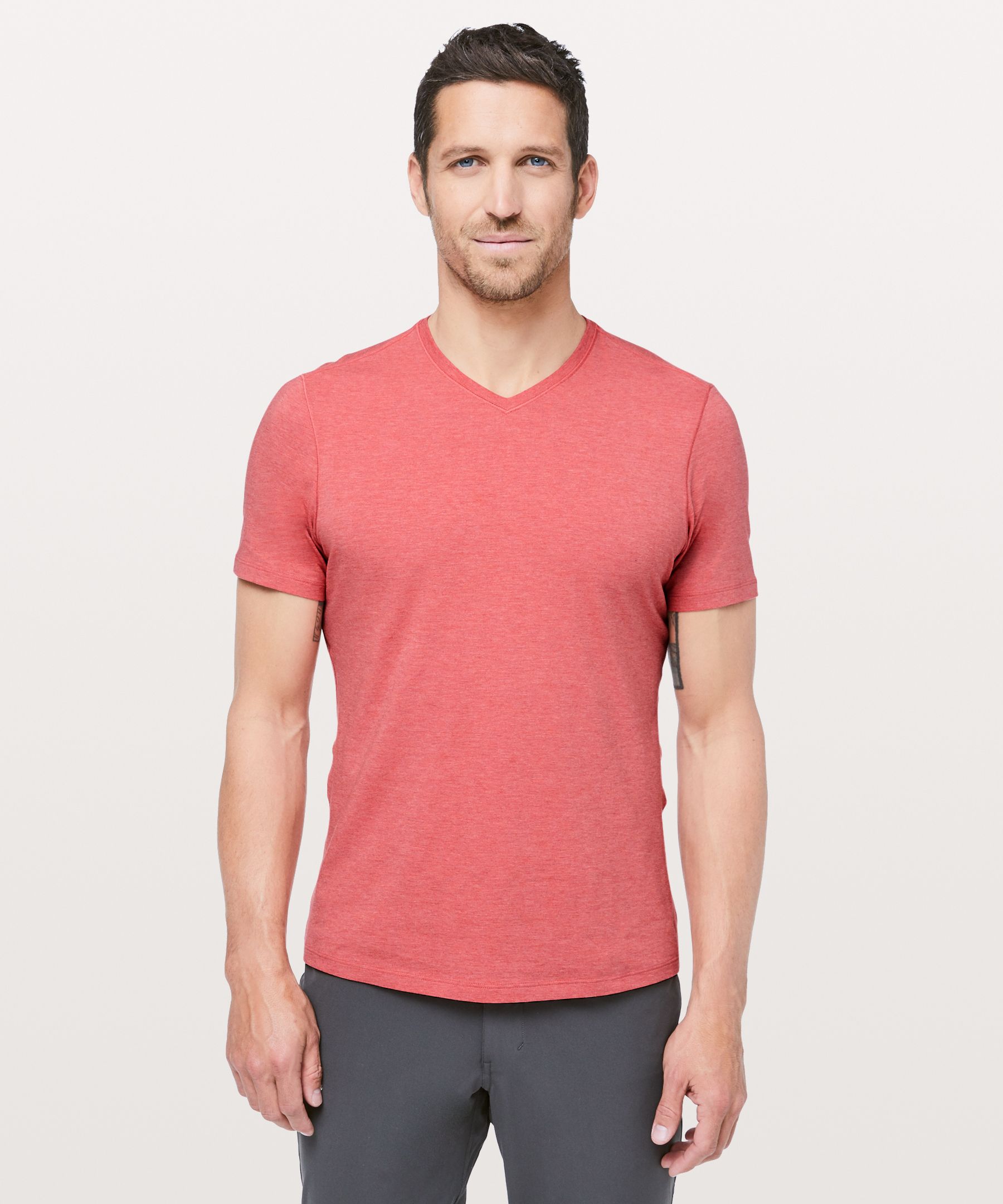Lululemon 5 Year Basic V In Heathered Vintage Vermillion