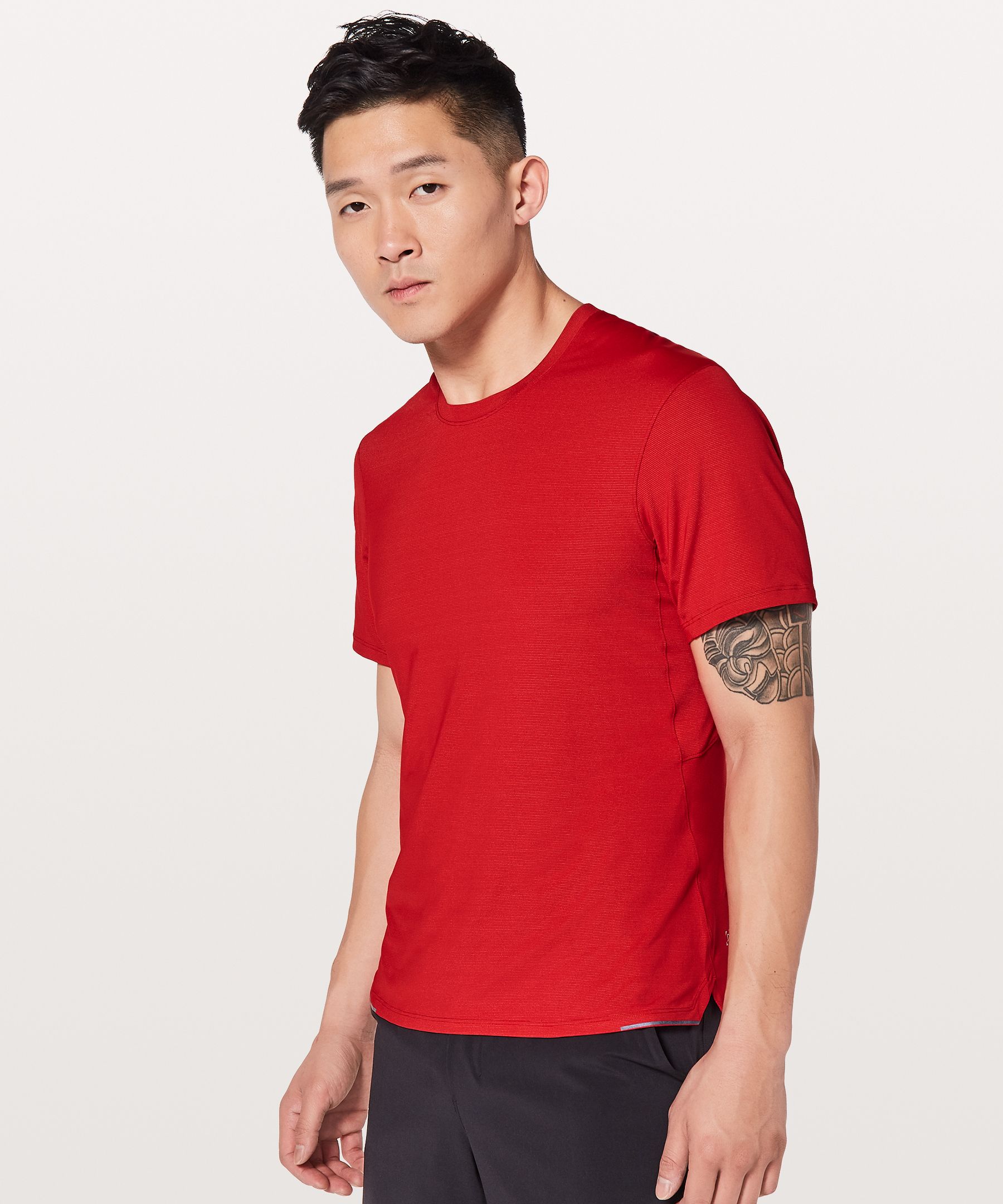 Lululemon Run Out Short Sleeve In Bold Red