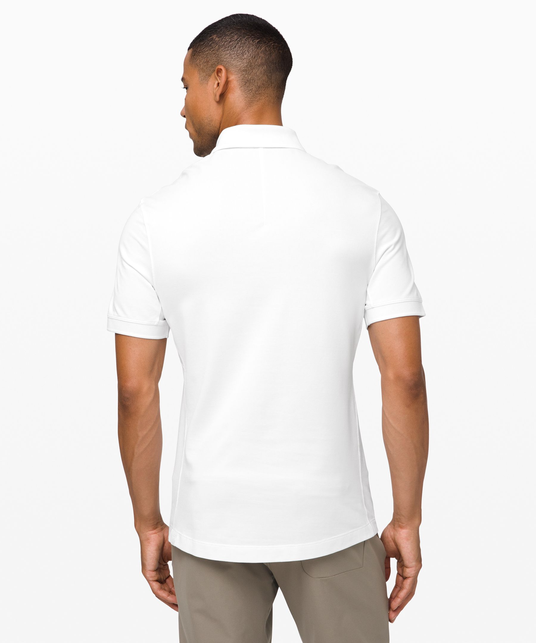 white Tech Pique Polo