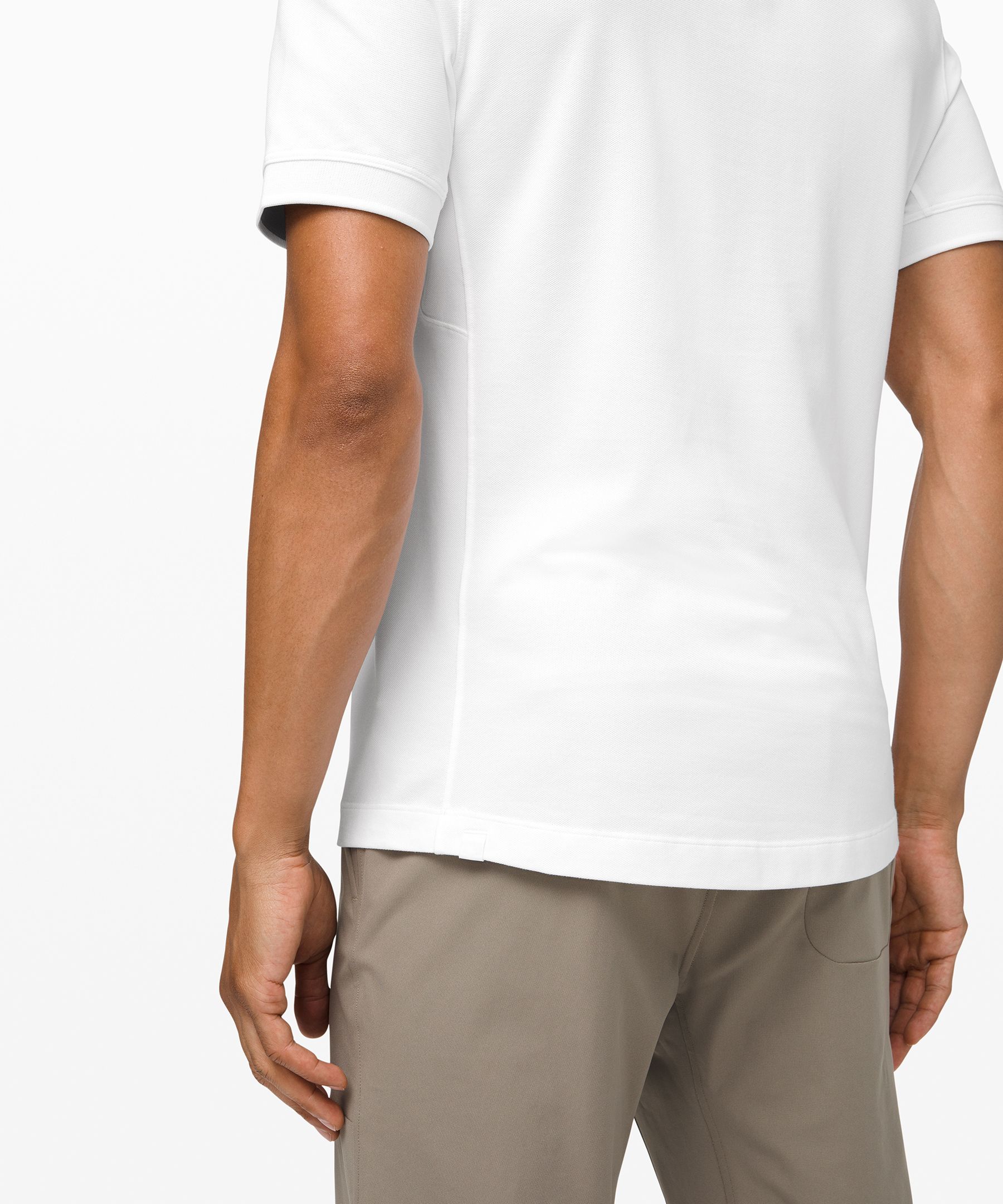 white Tech Pique Polo