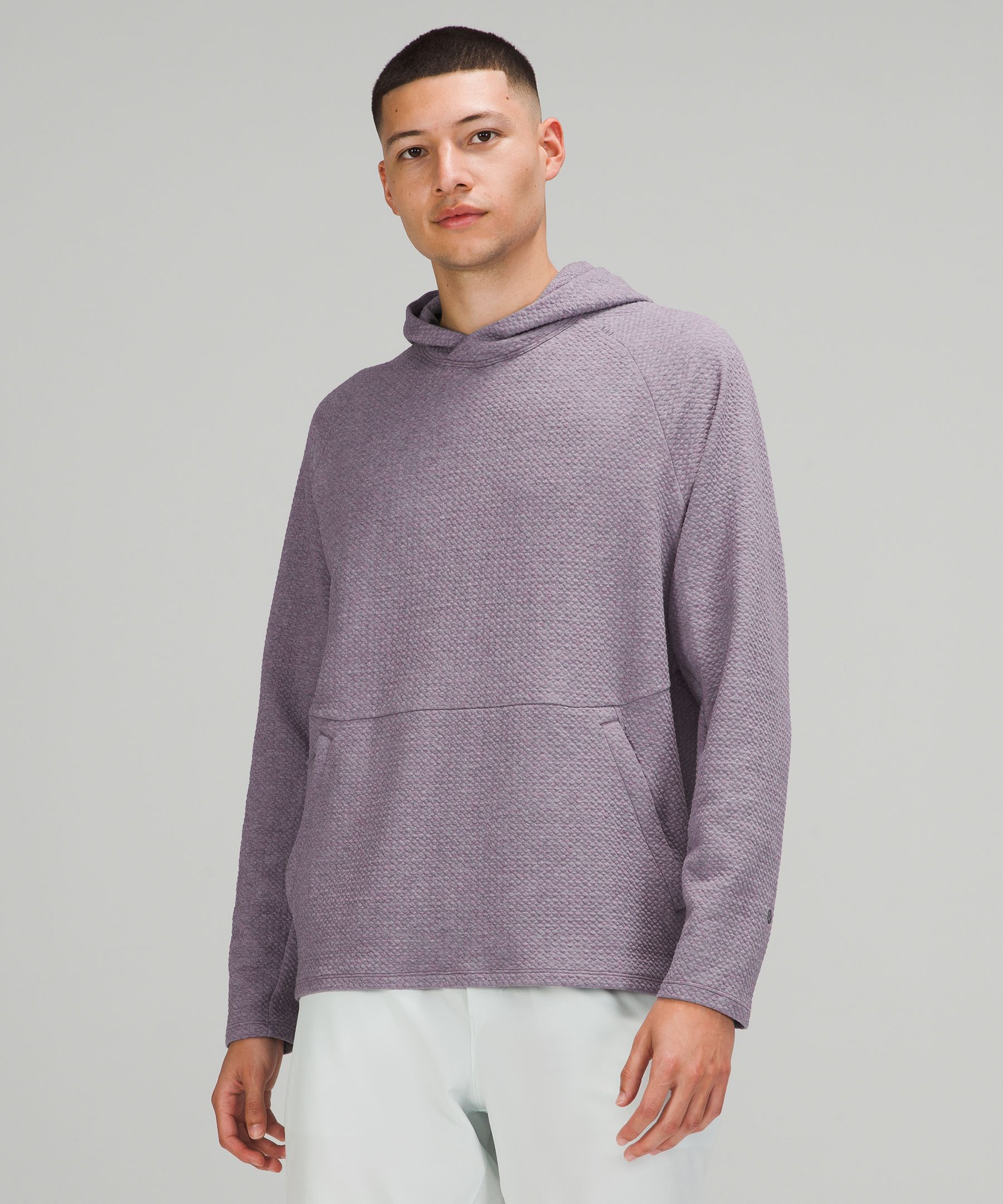 Lululemon At Ease Hoodie In Heathered Dusky Lavender/black