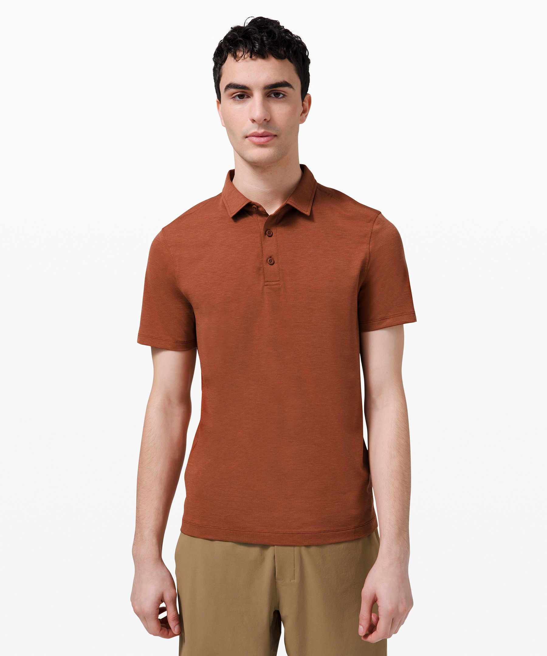 Lululemon Evolution Short Sleeve Polo Shirt In Brown