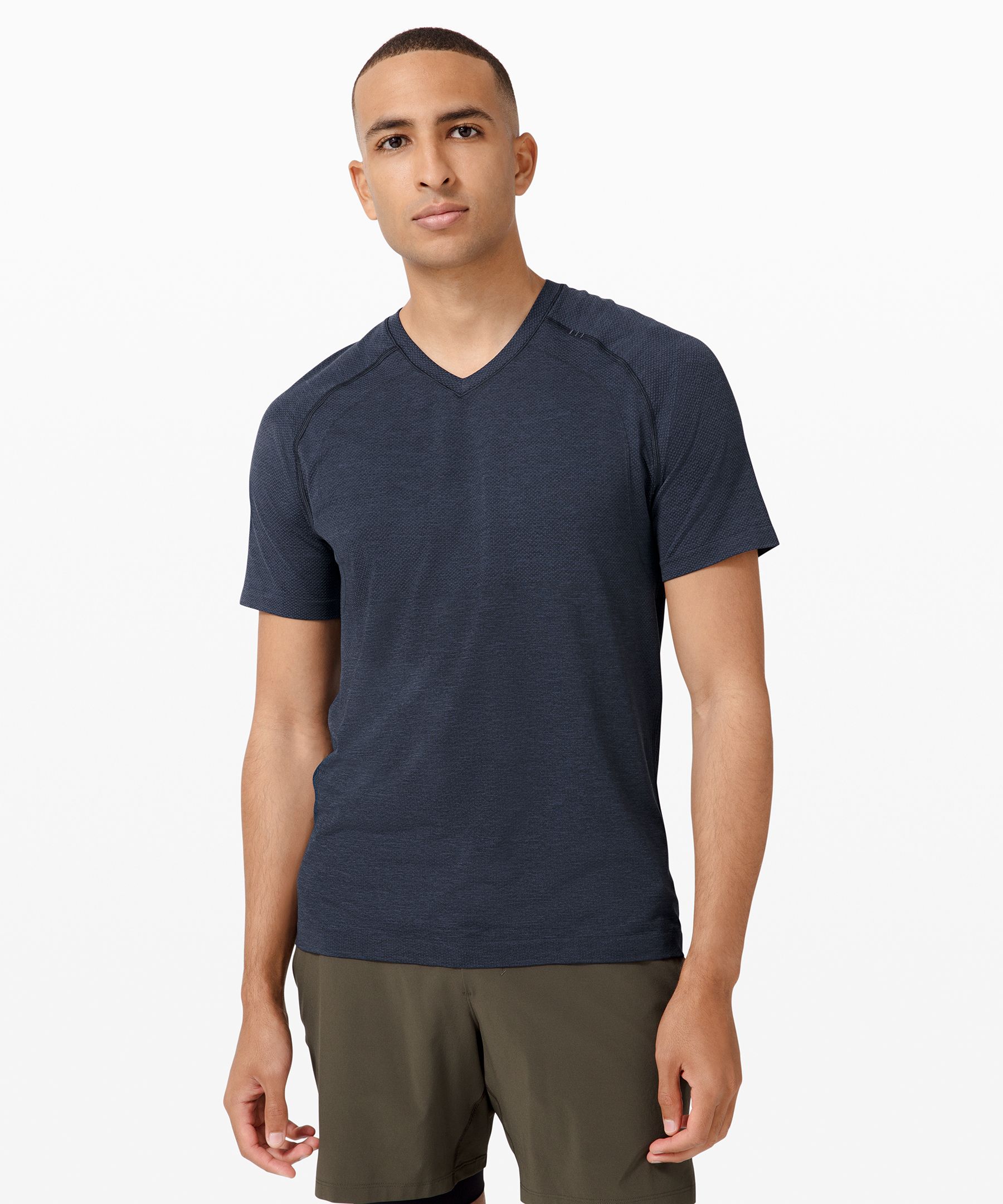 Lululemon Metal Vent Tech Short Sleeve V 2.0 In Navy