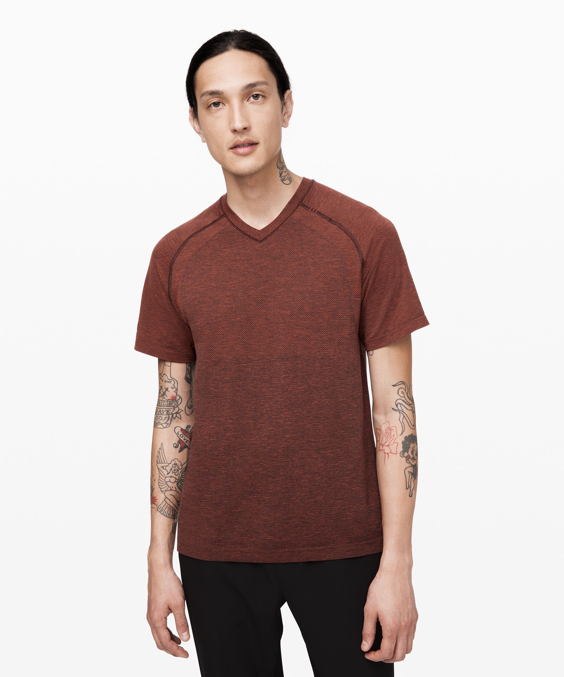 Lululemon Metal Vent Tech Short Sleeve V 2.0 *online Only In Burgundy