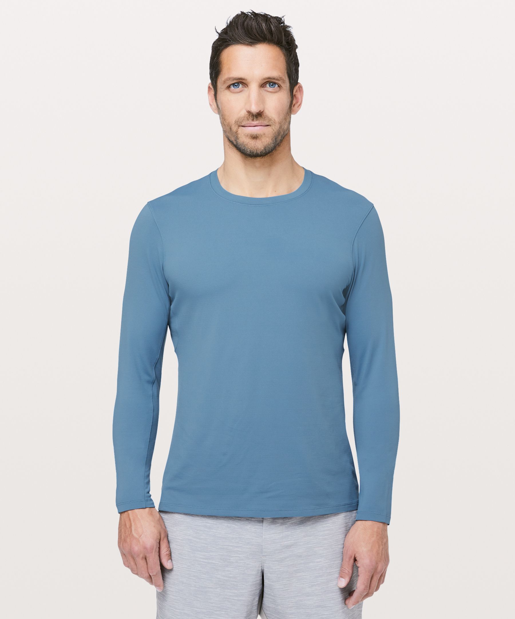 Lululemon Split Long Sleeve - Heathered Light Grey - lulu fanatics