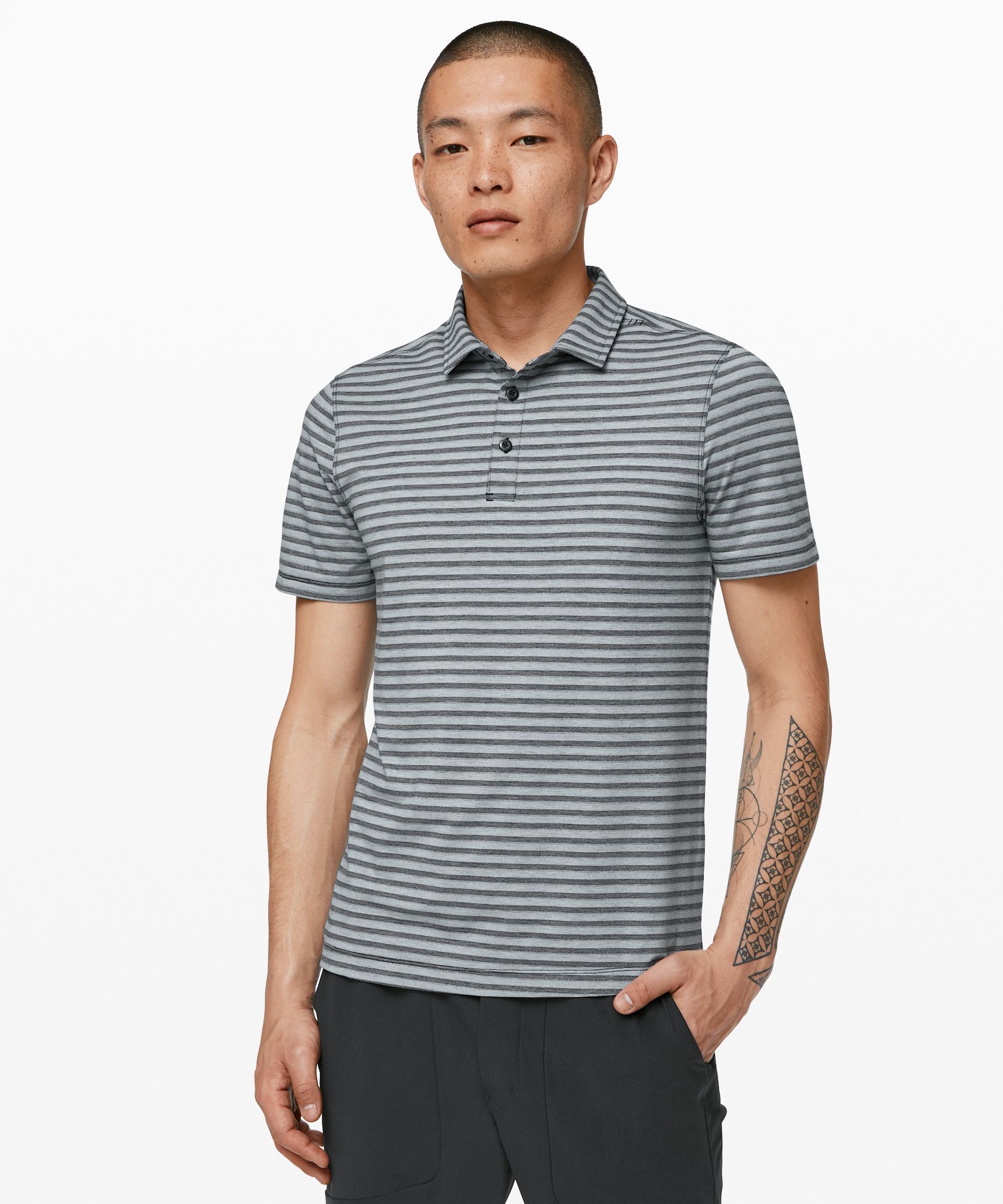 Lululemon Evolution Polo In Heathered Chambray/heathered True