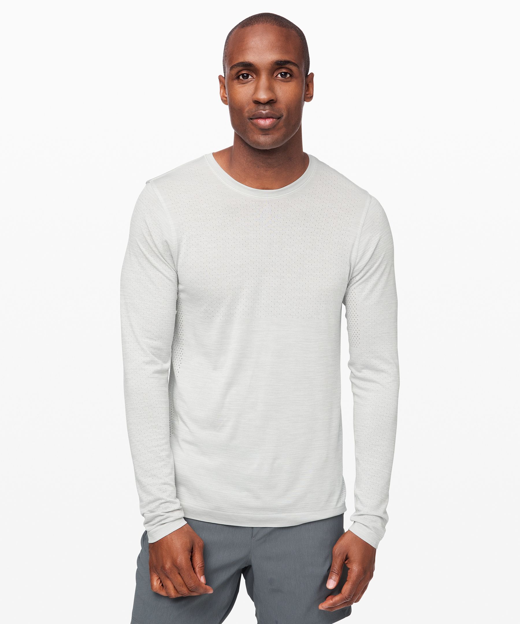 Lululemon Metal Vent Breathe Long Sleeve In Ceramic/white