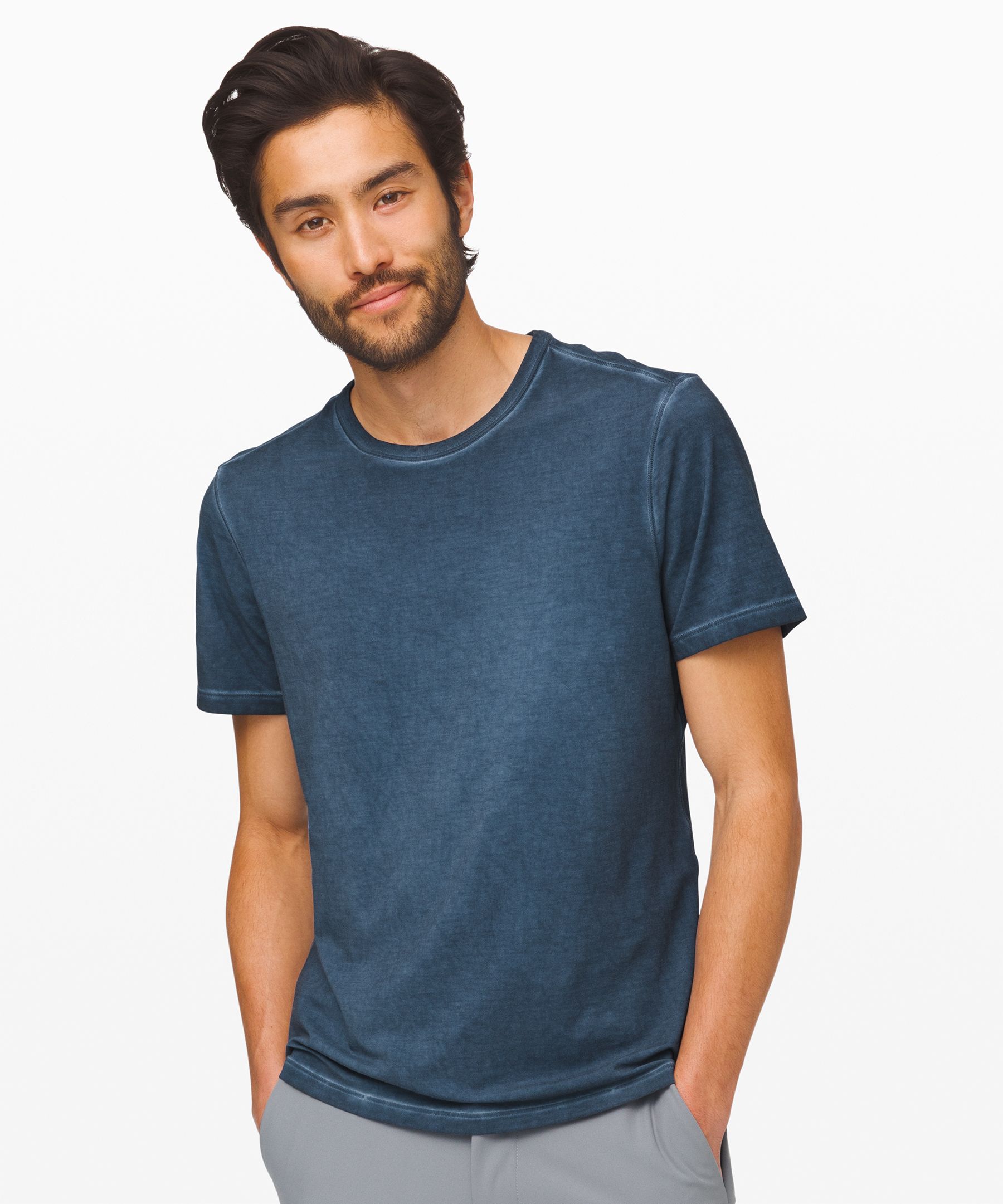 Lululemon 5 Year Basic Tee  *sun Wash In Code Blue Sun Wash