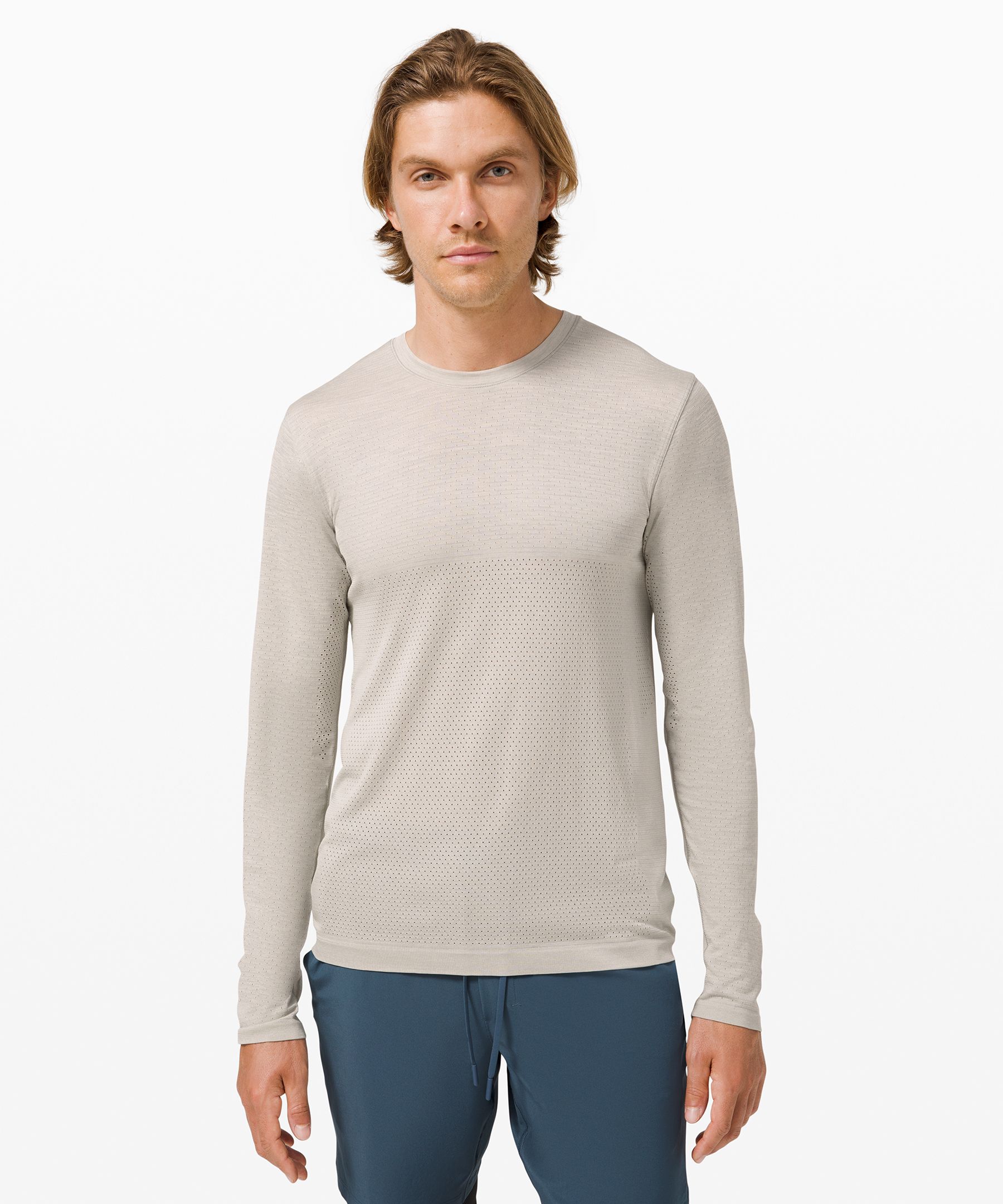 Lululemon Metal Vent Breathe Long Sleeve In Khaki