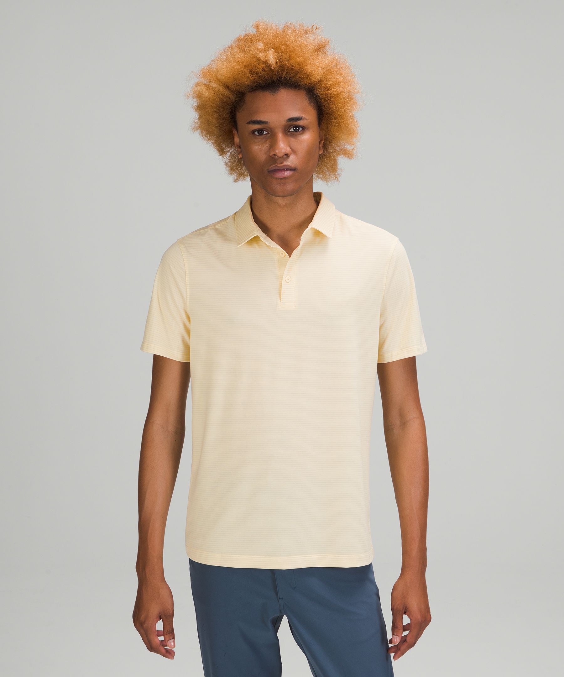 Lululemon Evolution Short Sleeve Polo Shirt In Heathered Lemon Chiffon