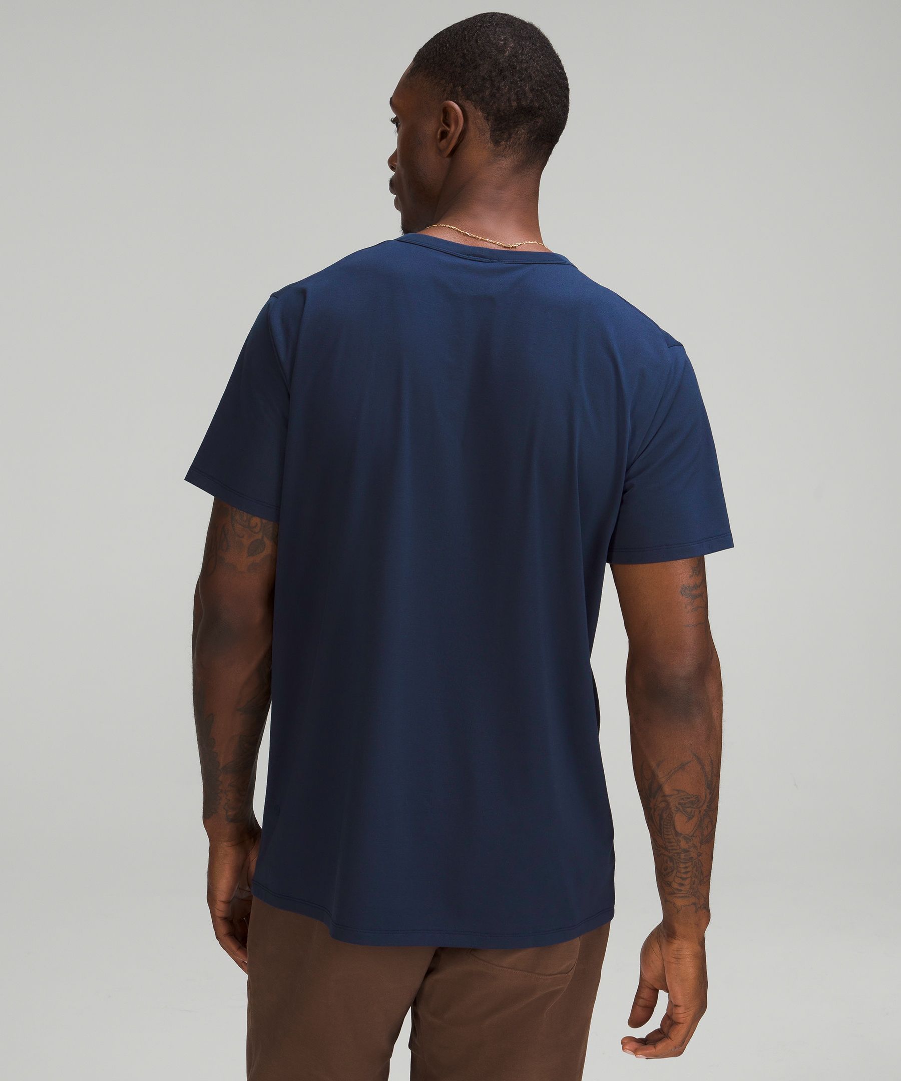 lululemon Fundamental T-Shirt, Pocket Stripe Tidal Teal Tidewater Teal