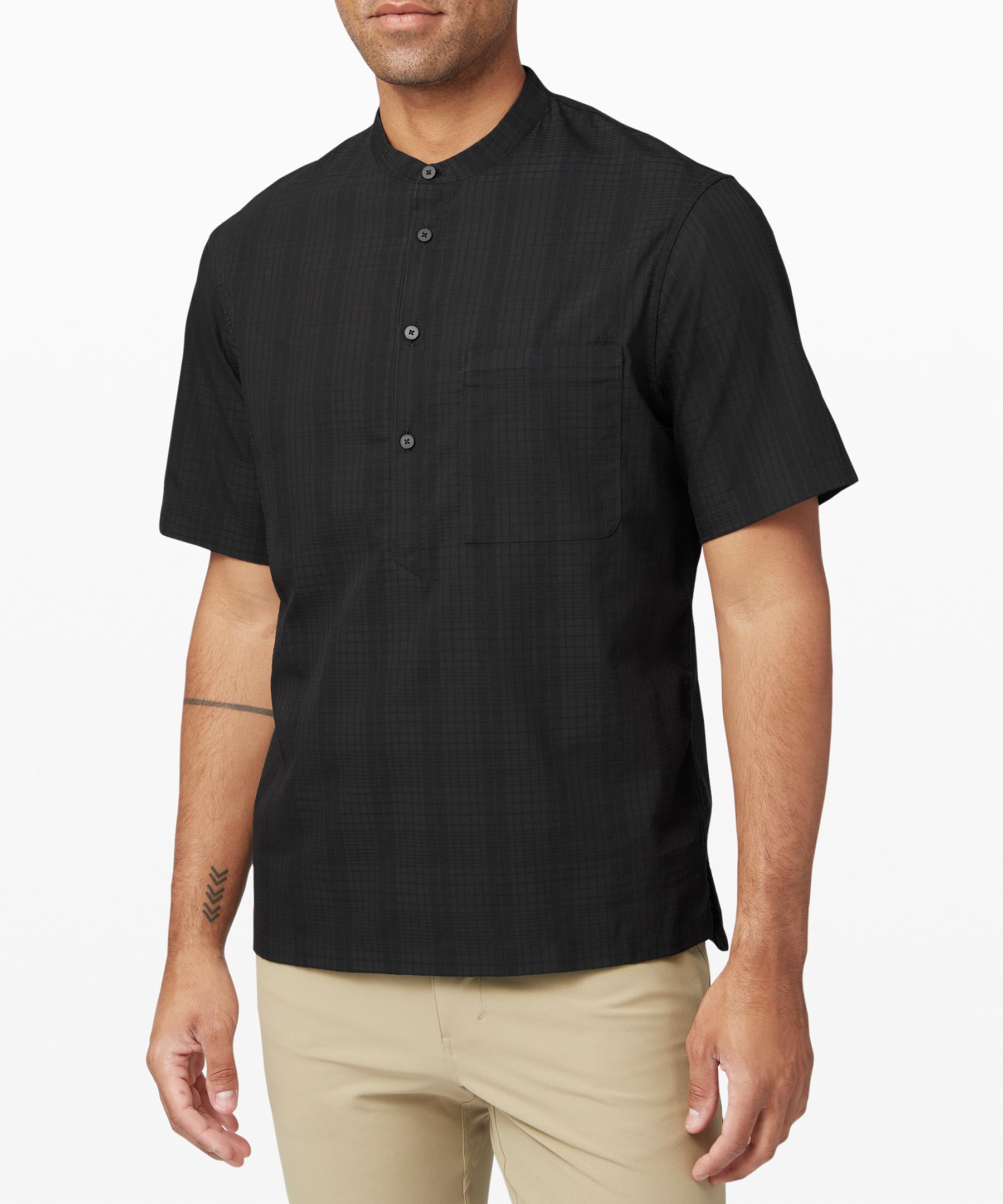 LULULEMON DOWN TO THE WIRE HENLEY *GRID