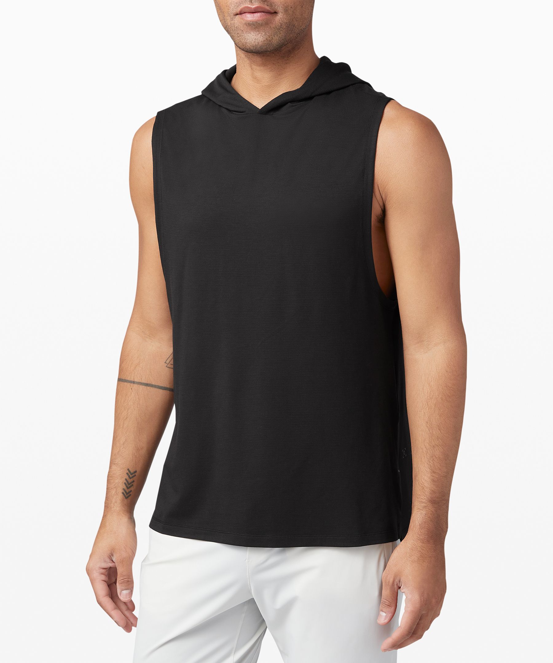 Lululemon On Grid Sleeveless Hoodie In Black