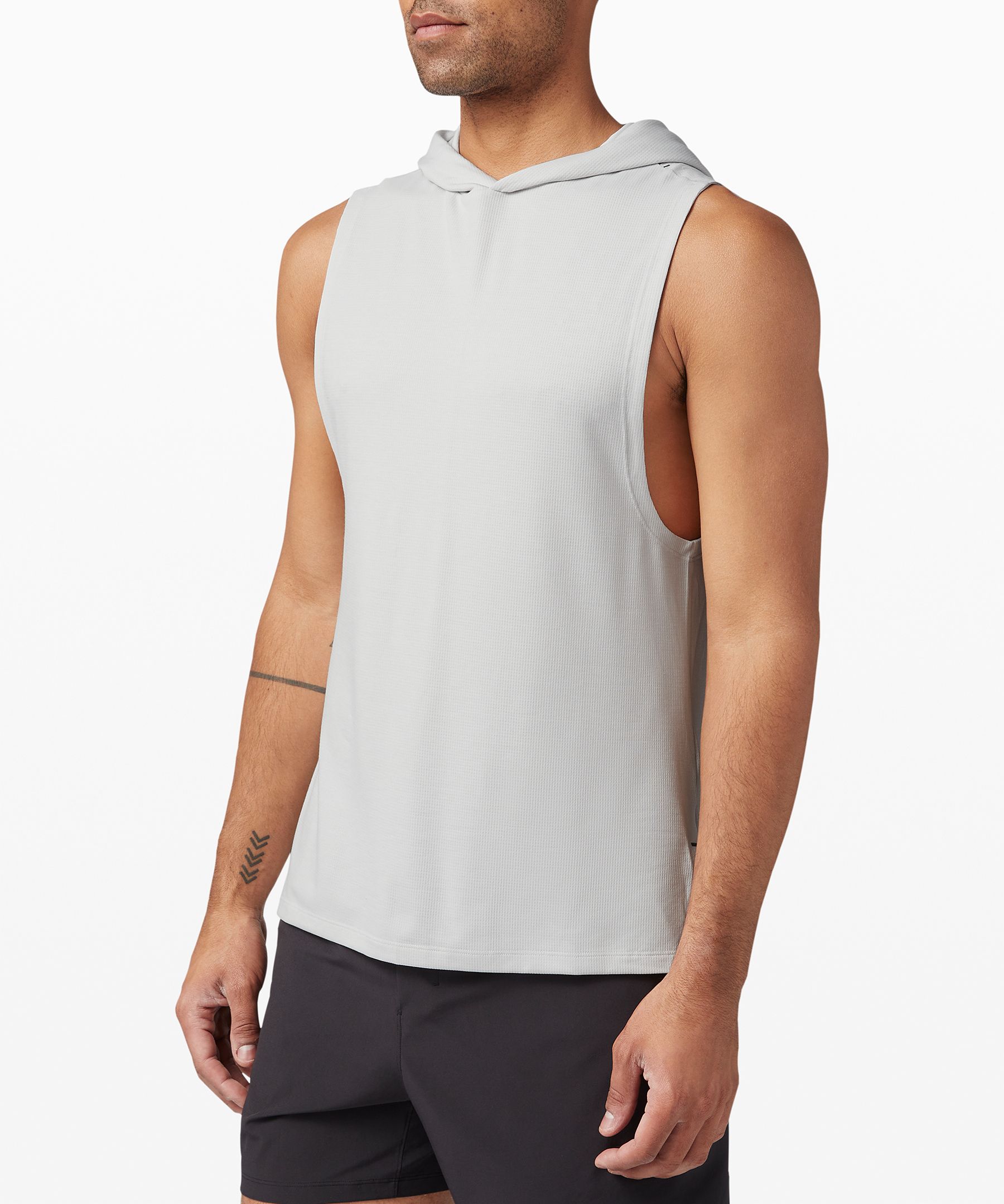 Lululemon On Grid Sleeveless Hoodie In White