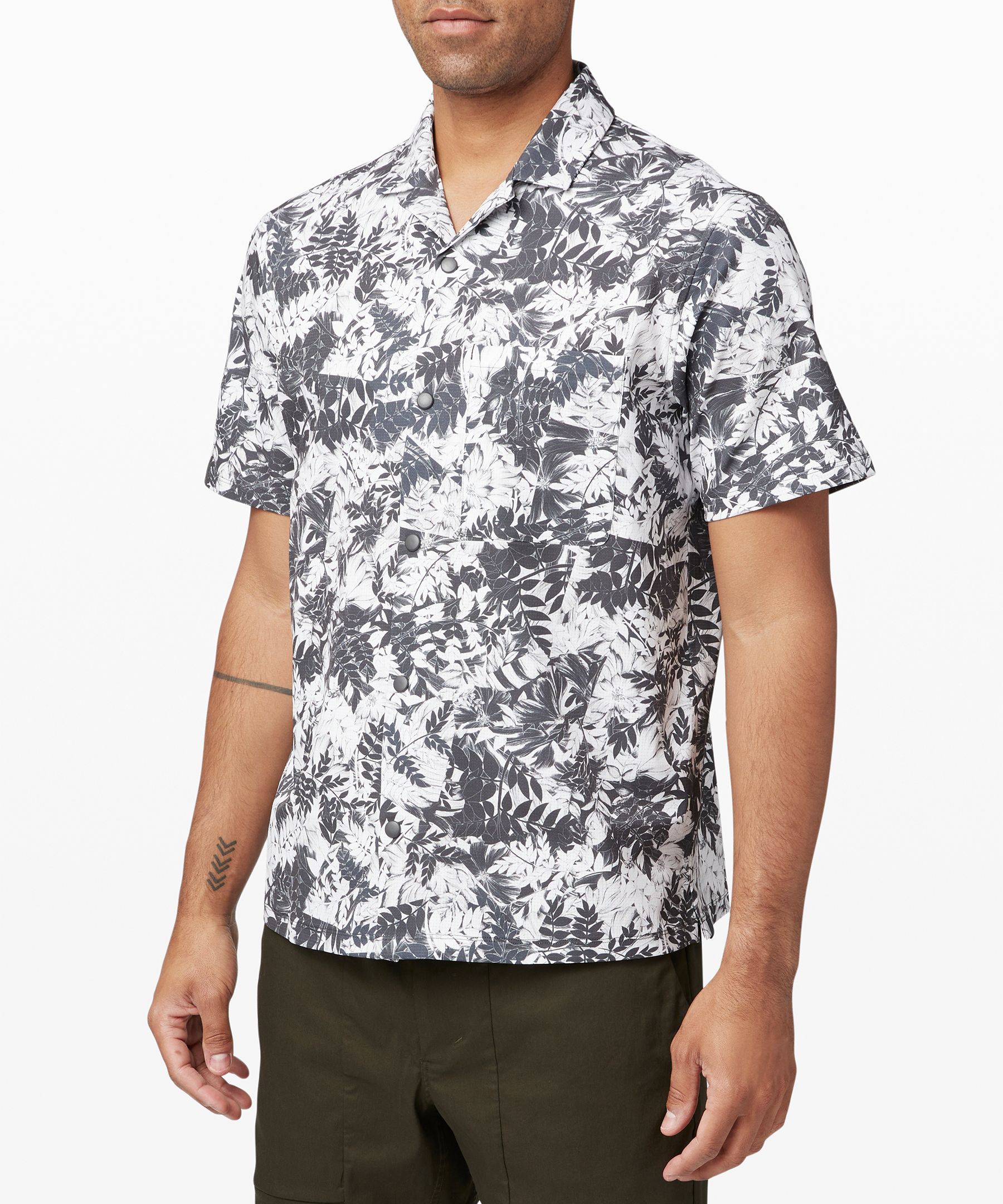 Lululemon Airing Easy Camp Collar Shirt *ventlight Mesh In Multi