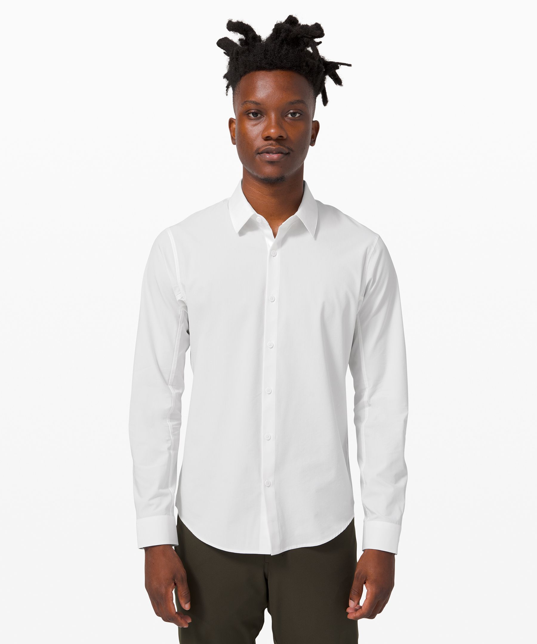 Lululemon Down To The Wire Long Sleeve Shirt *online Only In White
