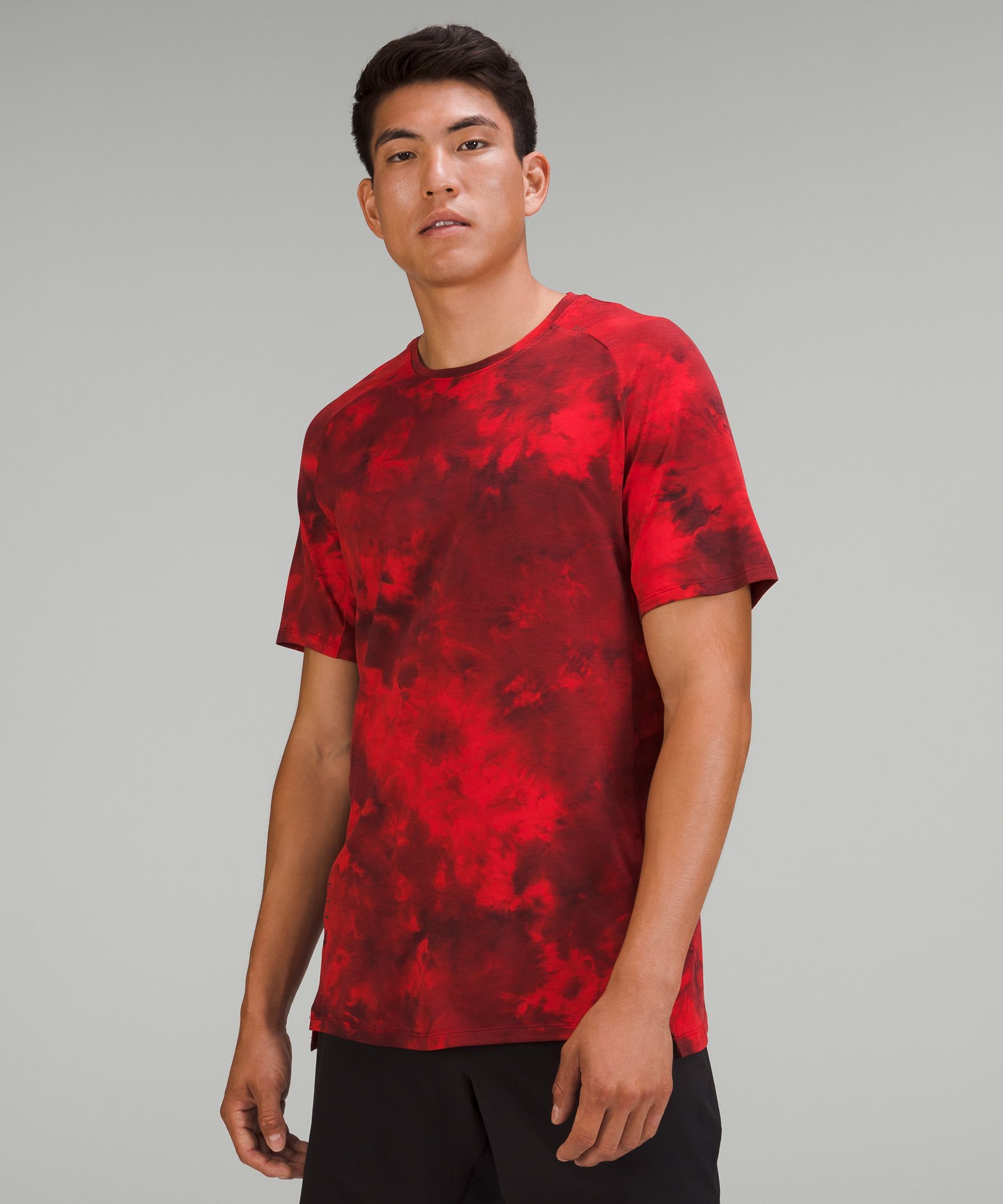 Lululemon Always Agile Short Sleeve Shirt In Tidal Dye Grenadine Red Cassis