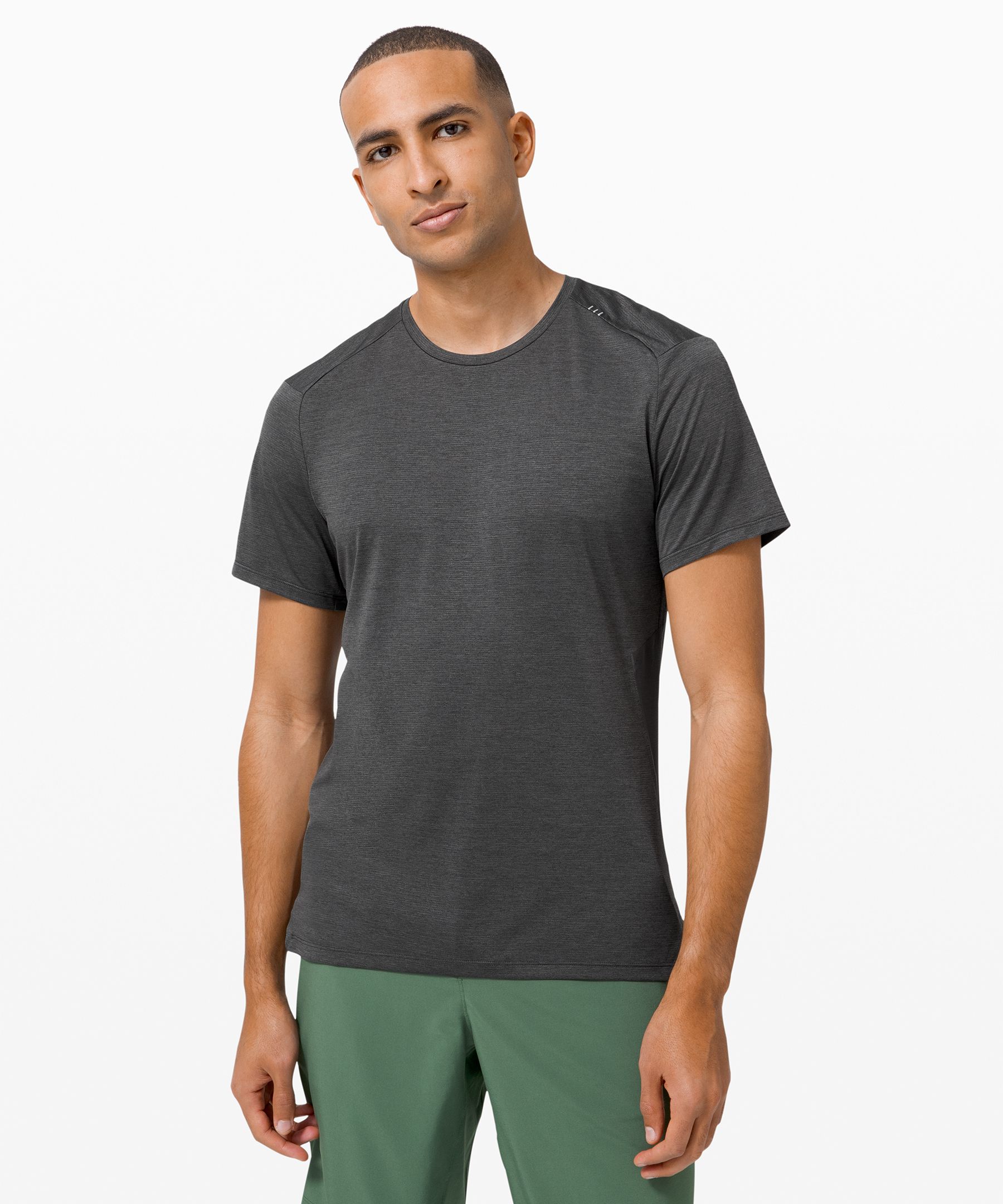 Lululemon Fast And Free Short Sleeve Shirt In Heathered Graphite Grey/graphite Grey
