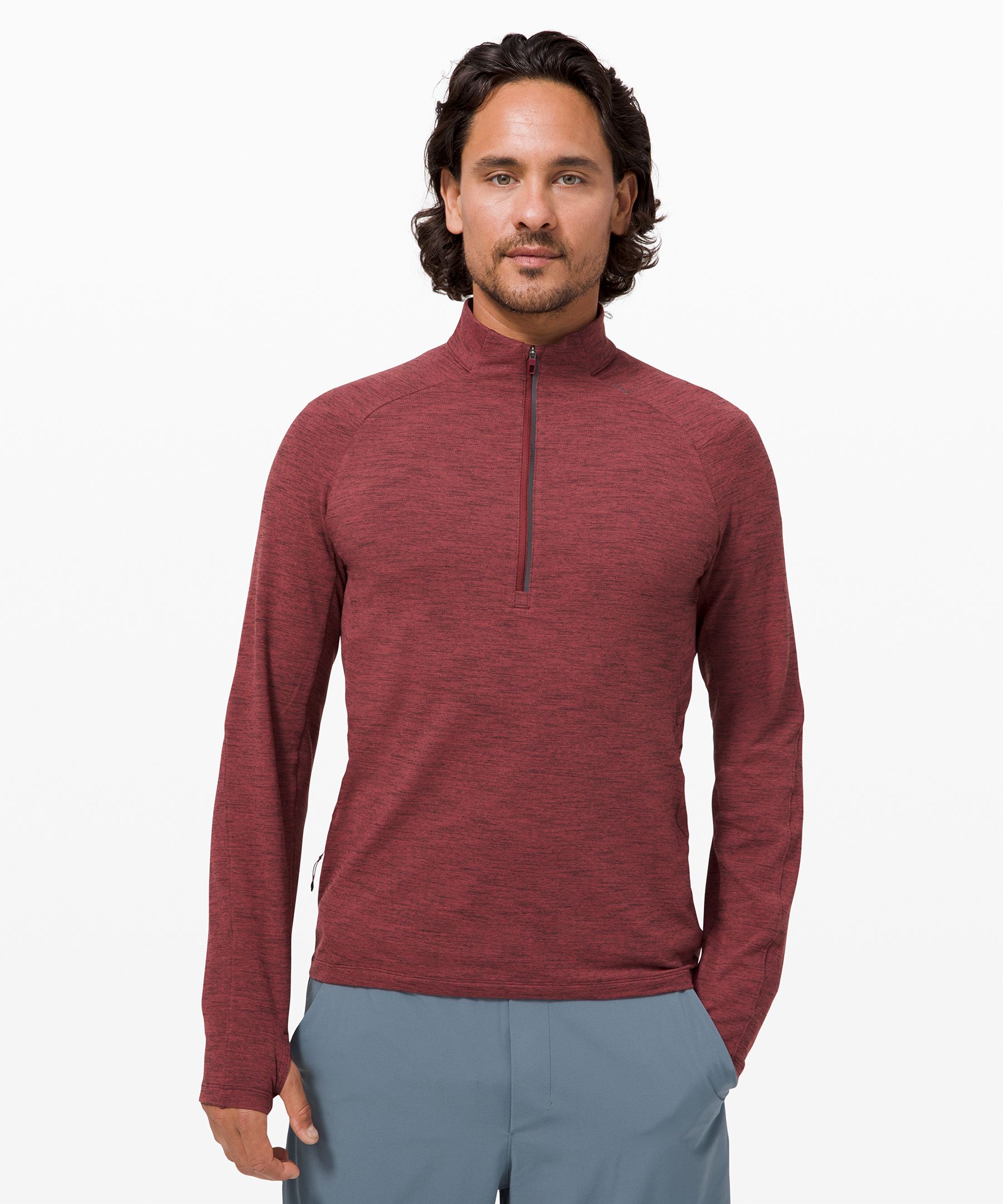 Lululemon Surge Warm Half-zip - Heathered Sea Salt