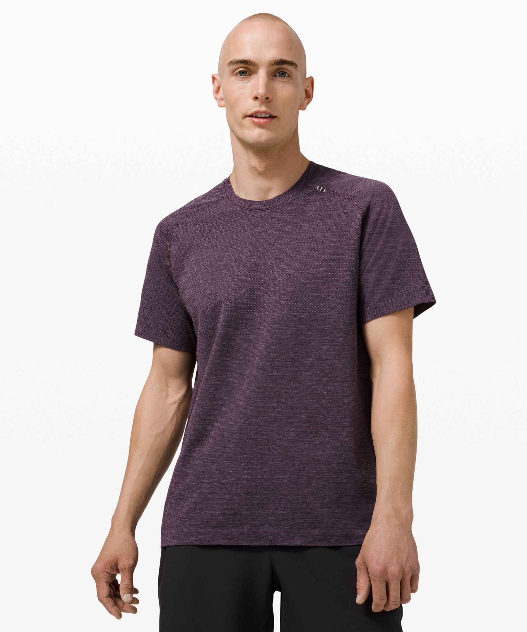 Lululemon Metal Vent Tech Short Sleeve Shirt 2.0 In Tri Colour Heather Grape Mauve/grape Thistle/black