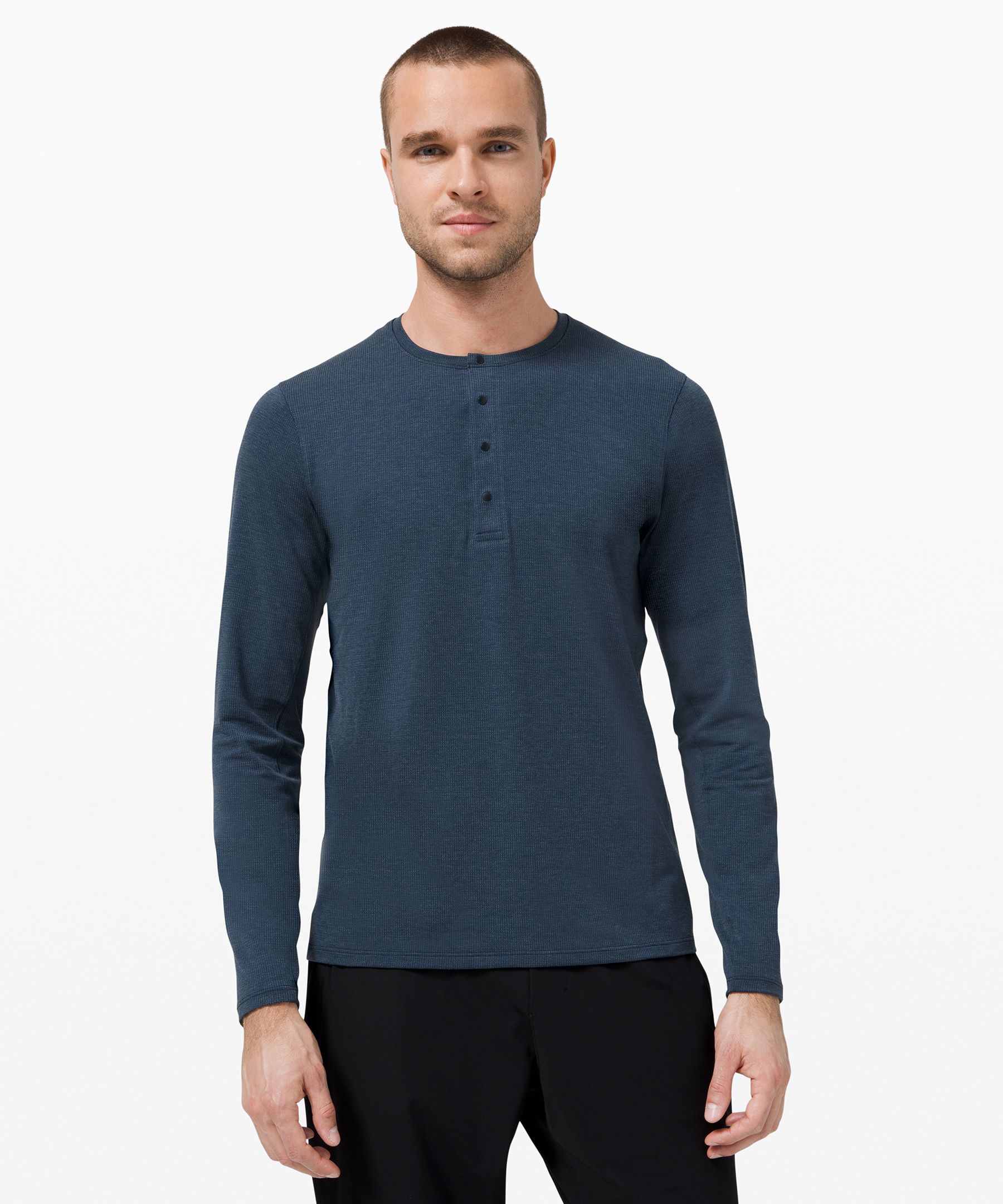 Mens henley 2024 long sleeve