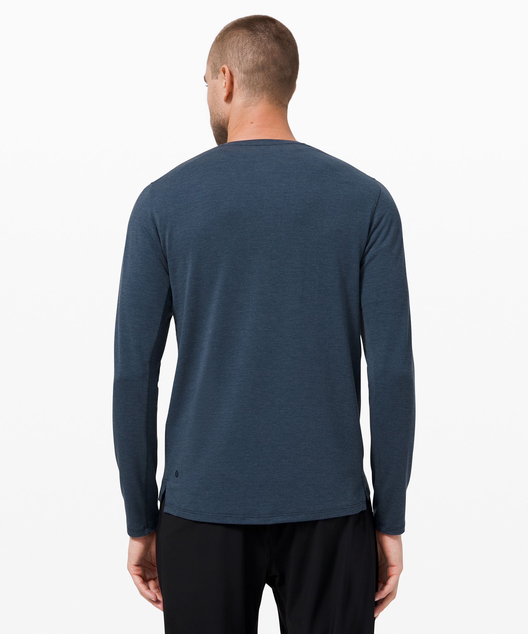 Lululemon Reinstate Long Sleeve Henley - Heathered Raw Linen - lulu fanatics