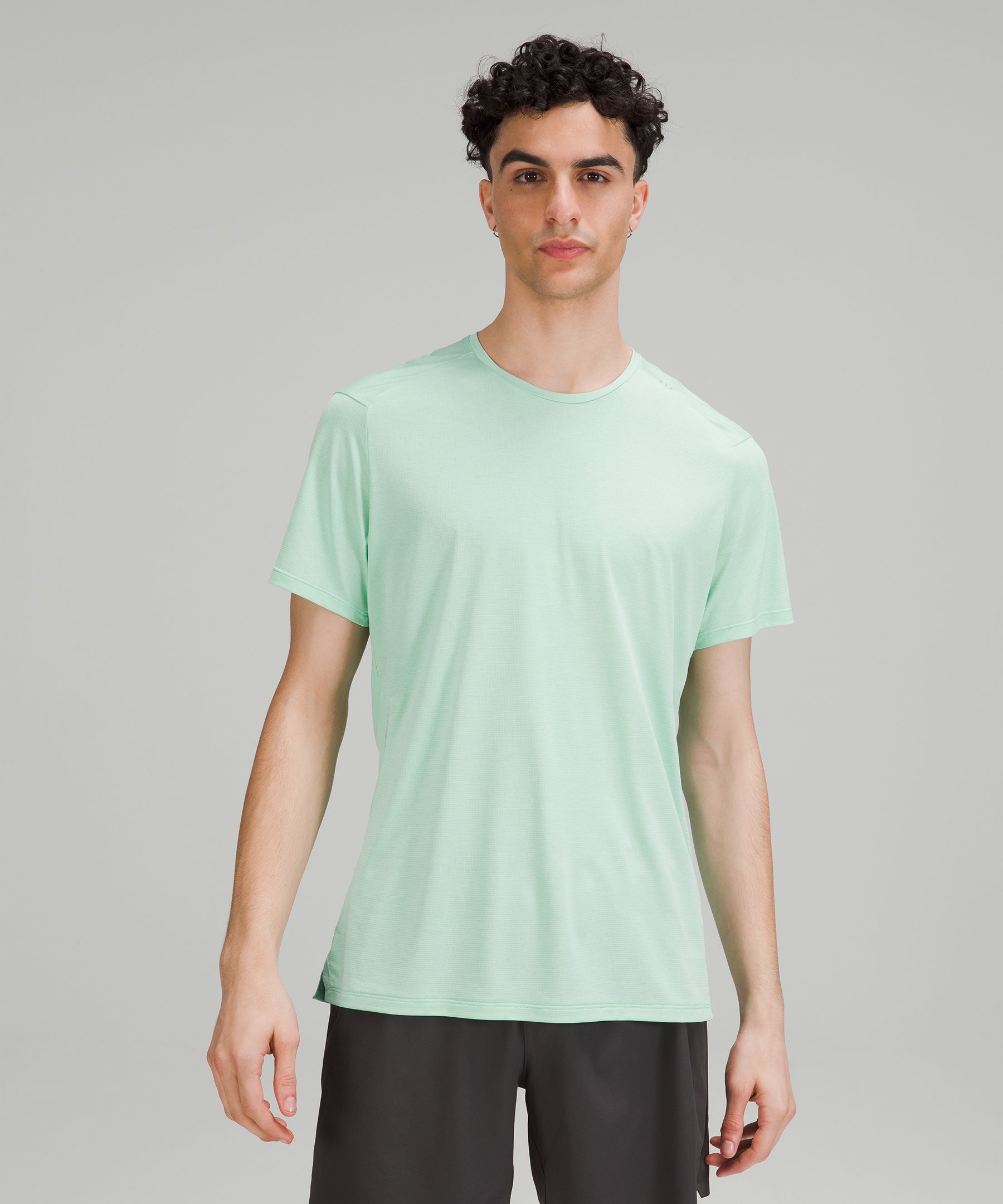 Lululemon Fast And Free Short Sleeve Shirt In Heathered Wild Mint/wild Mint
