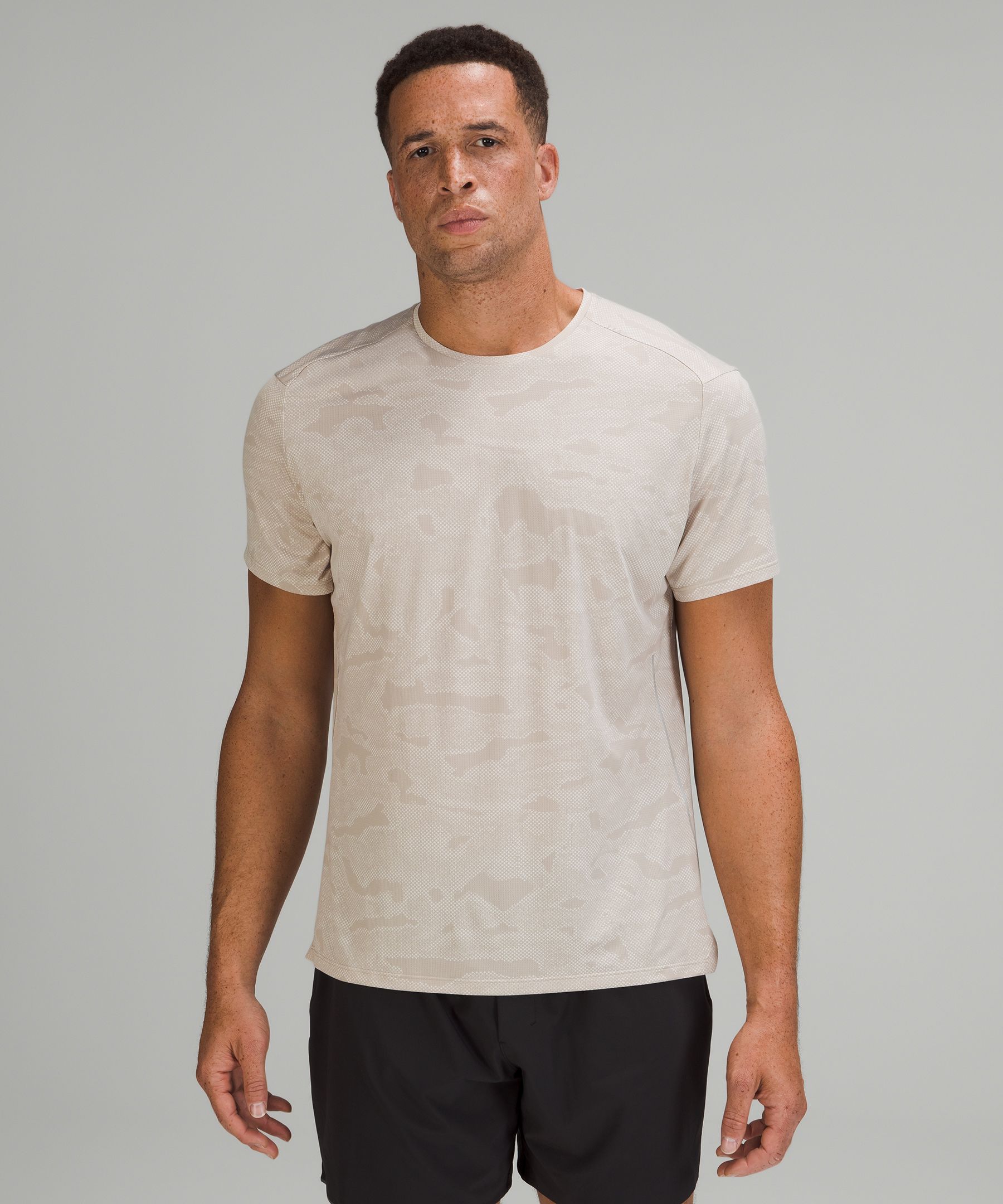 Lululemon Fast And Free Short Sleeve Shirt In Chroma Camo White Opal Raw Linen