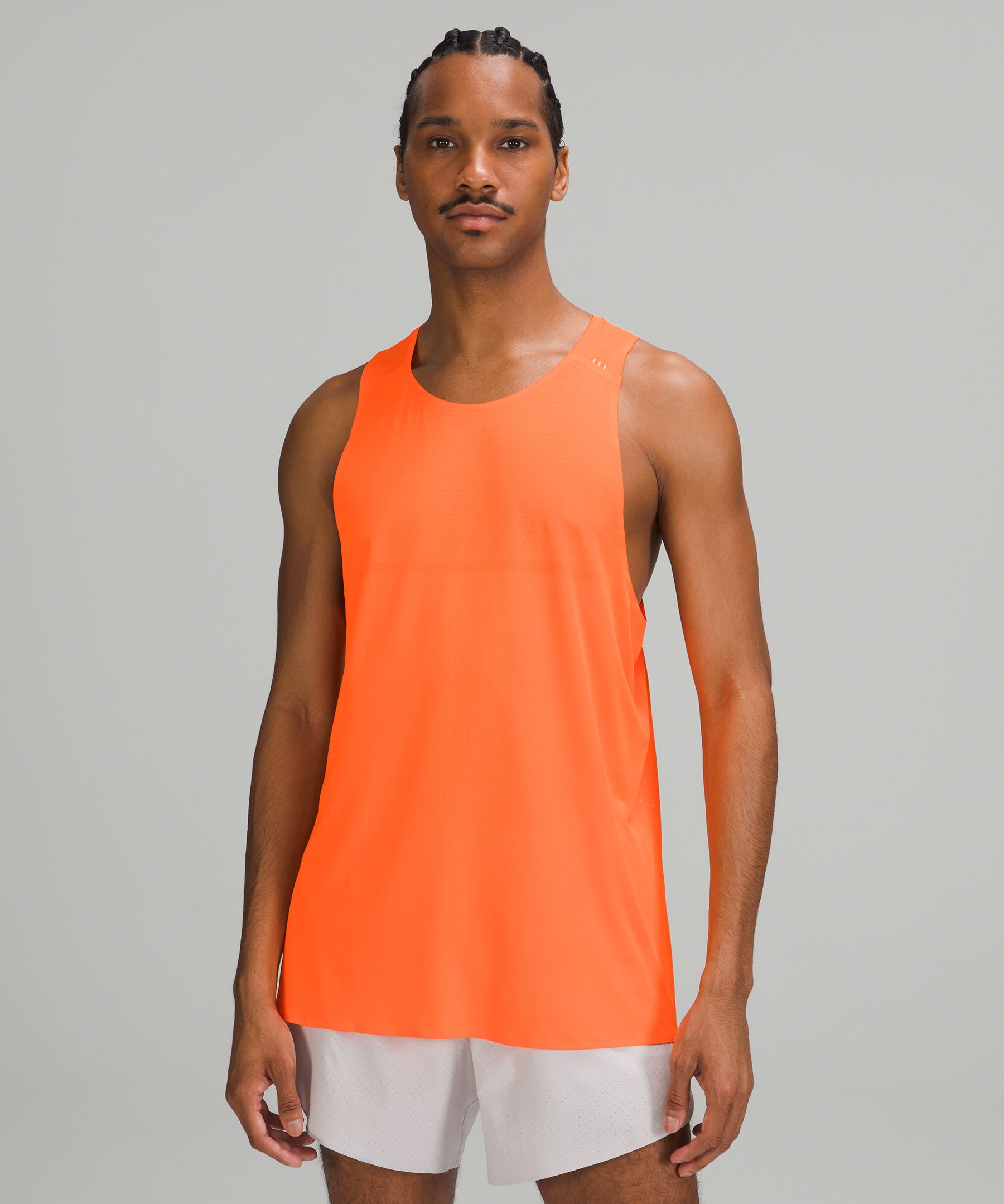 Lululemon Fast And Free Singlet In Highlight Orange