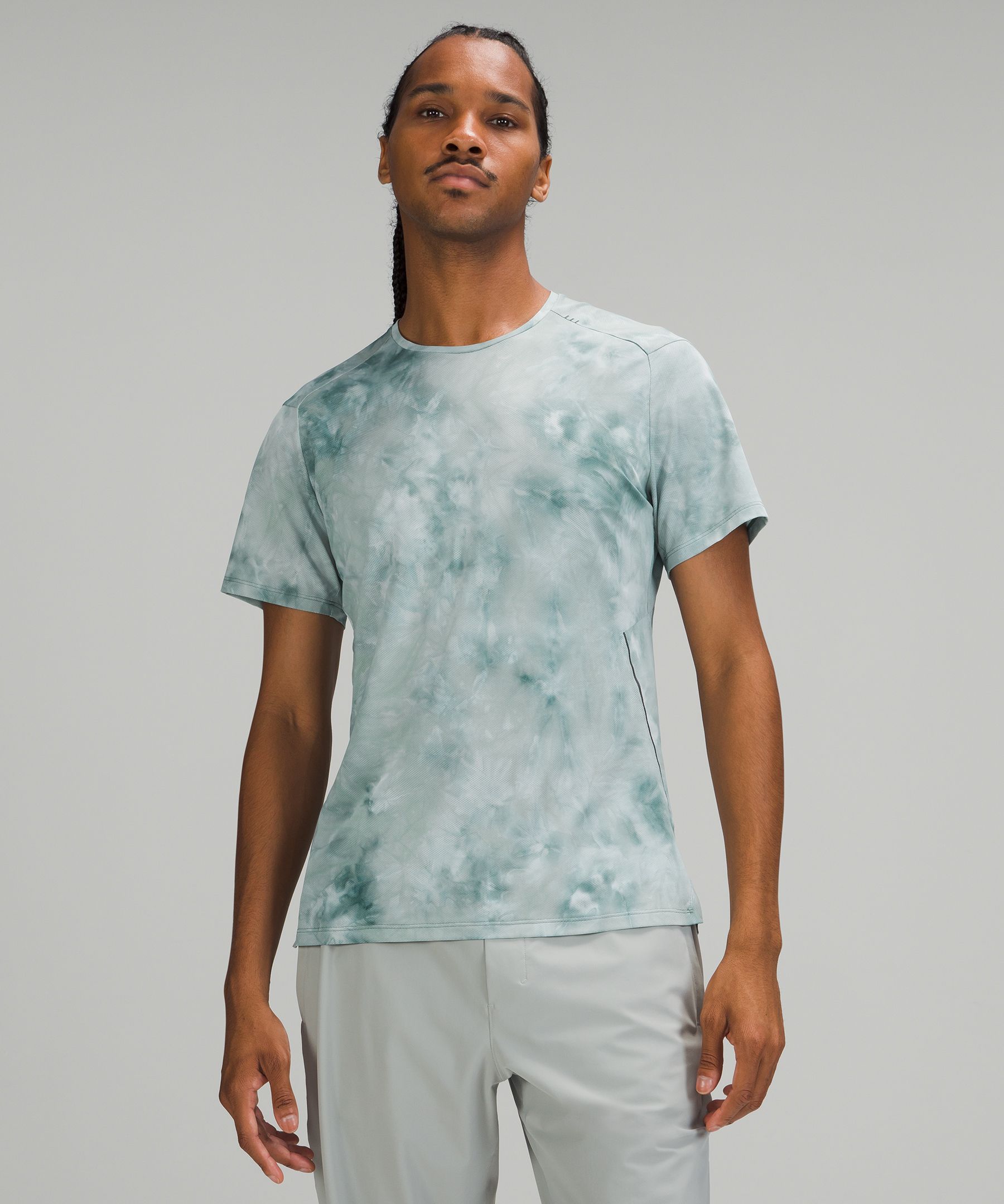 Lululemon Fast And Free Short Sleeve Shirt In Tidal Dye Wild Mint Tidewater Teal
