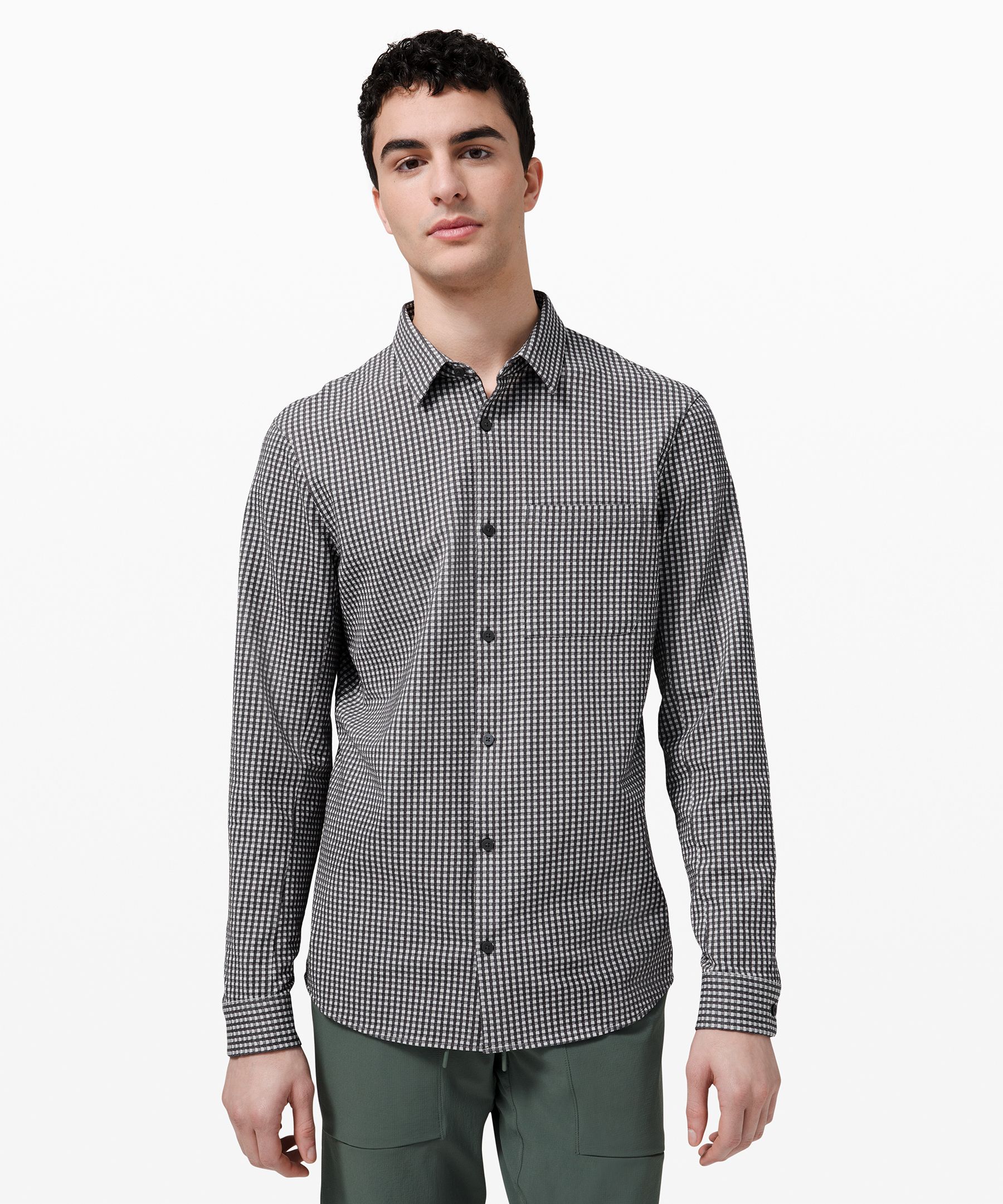 Lululemon Commission Long Sleeve Shirt In Vapor/graphite Grey