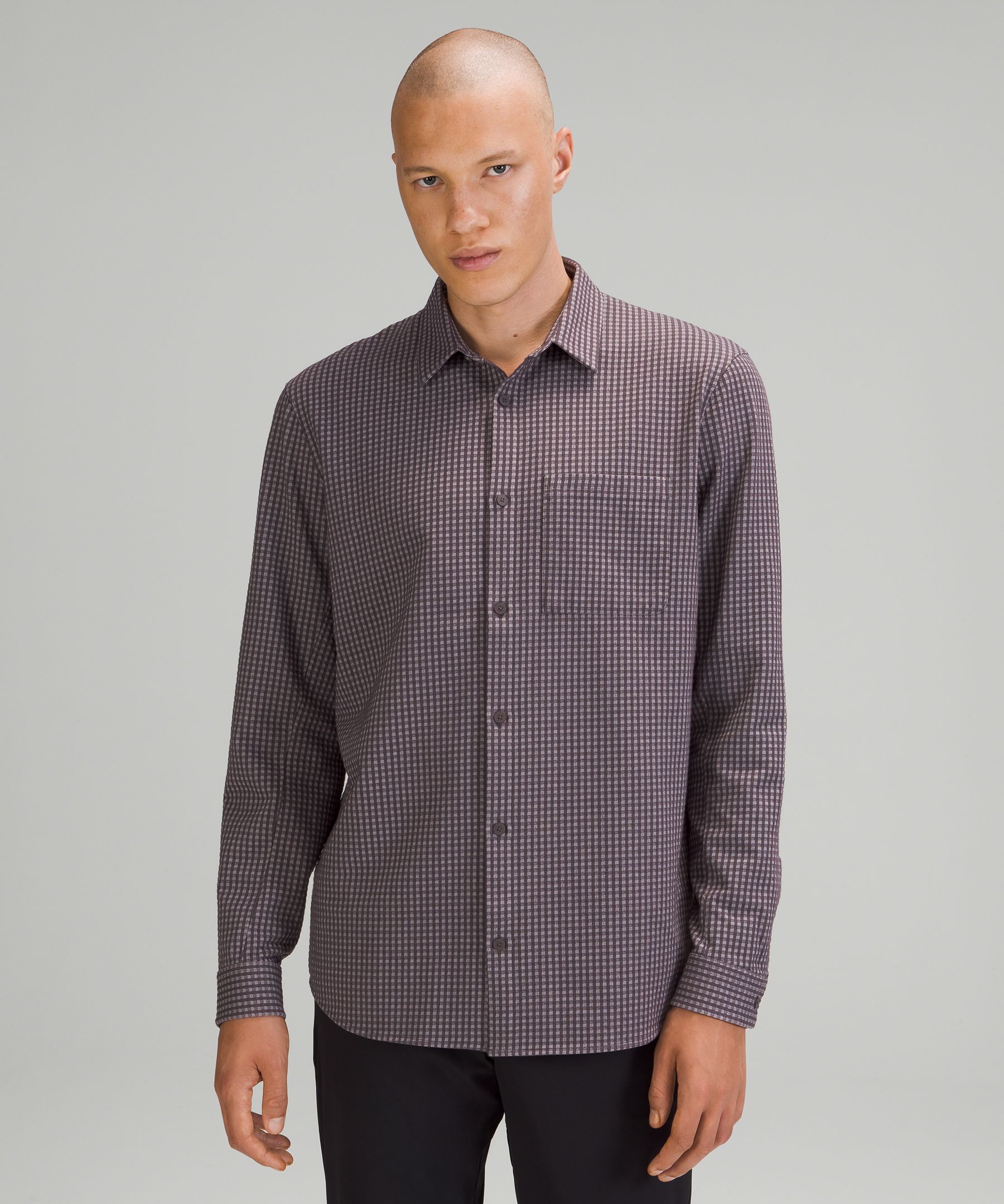 Lululemon Commission Long Sleeve Shirt In Lunar Rock/black Granite