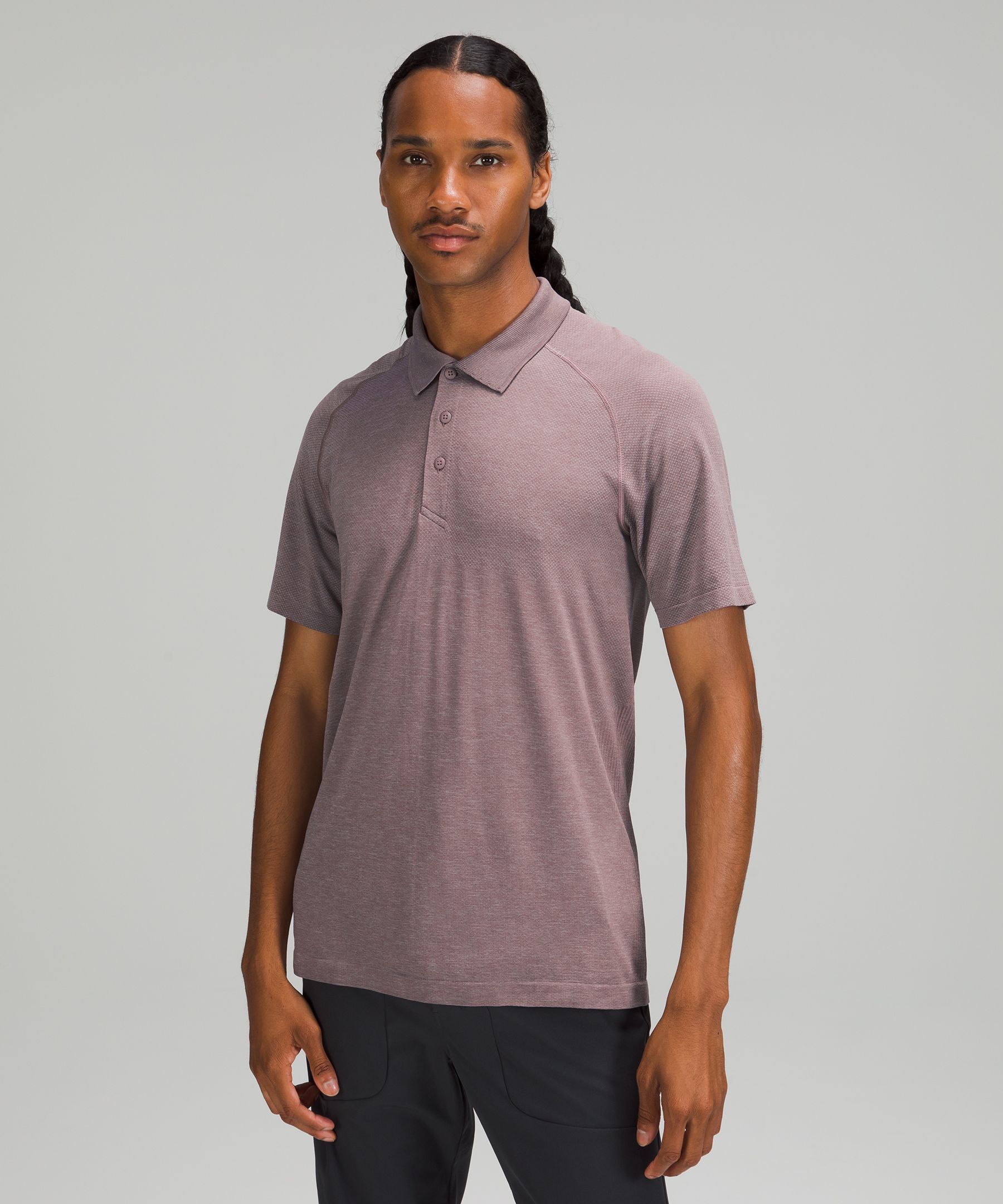 Lululemon Metal Vent Tech Polo Shirt 2.0 *online Only In Rhino Grey/dusky Lavender
