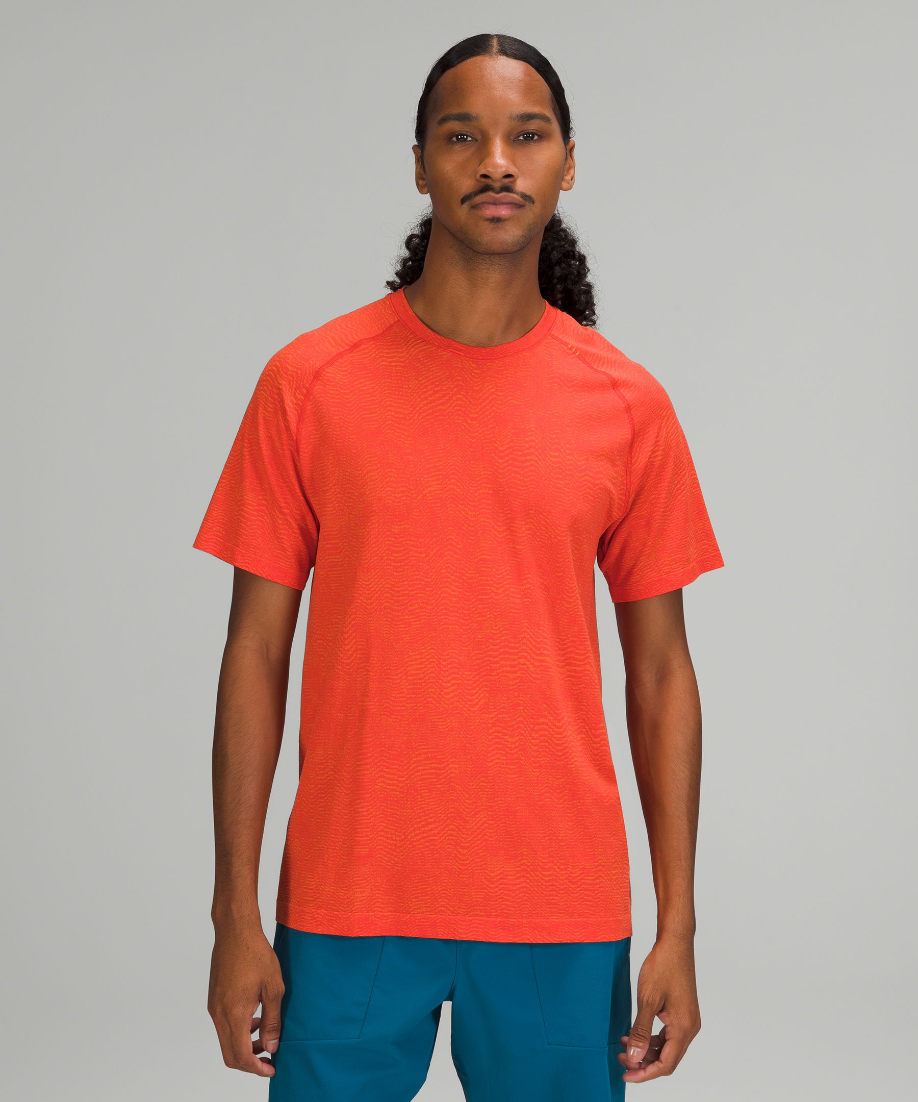 Lululemon Metal Vent Tech T-shirt 2.0 In Ripple Wave Clementine/autumn Red