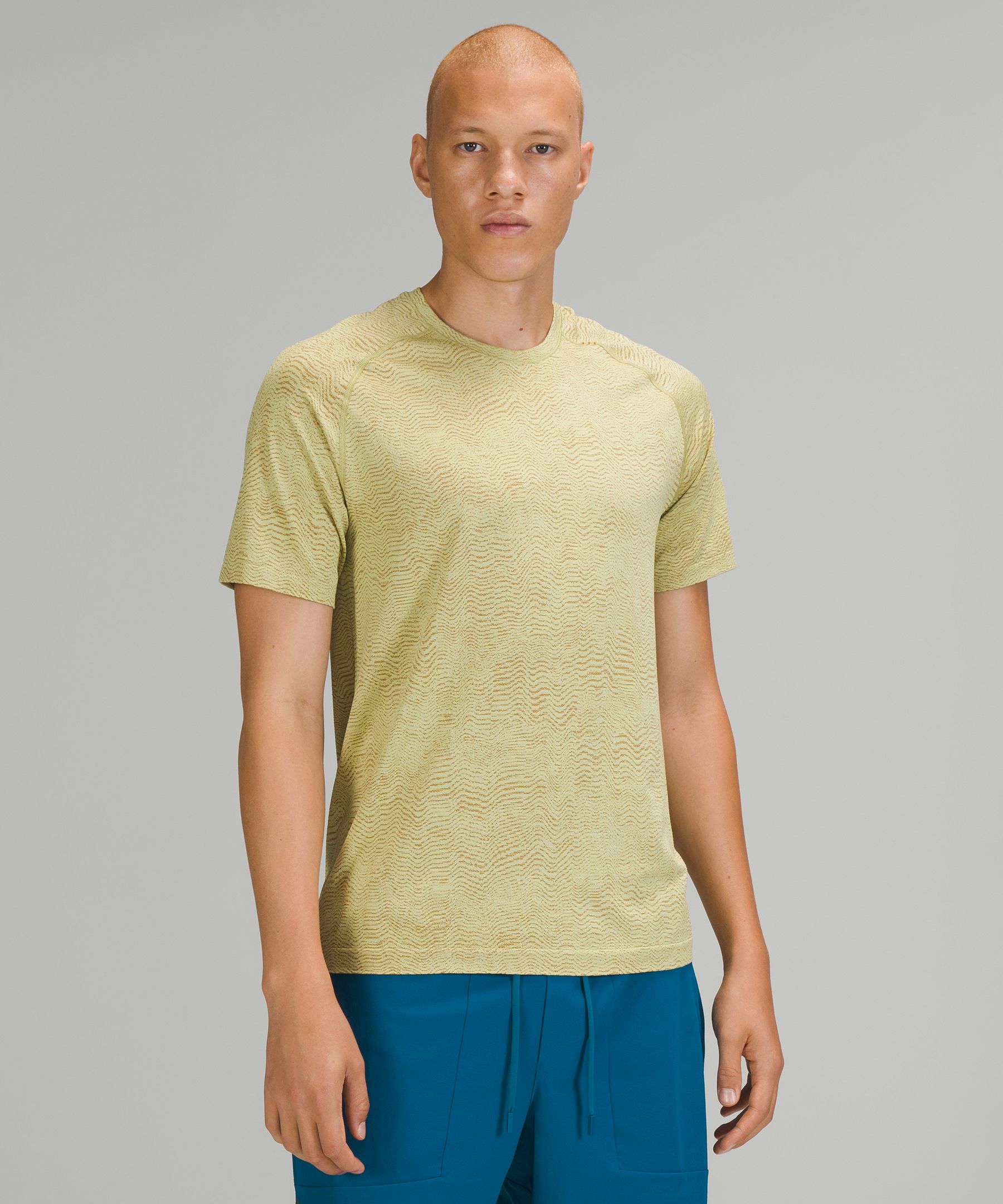 Lululemon Metal Vent Tech Short Sleeve Shirt 2.0 In Ripple Wave Copper Brown/dew Green
